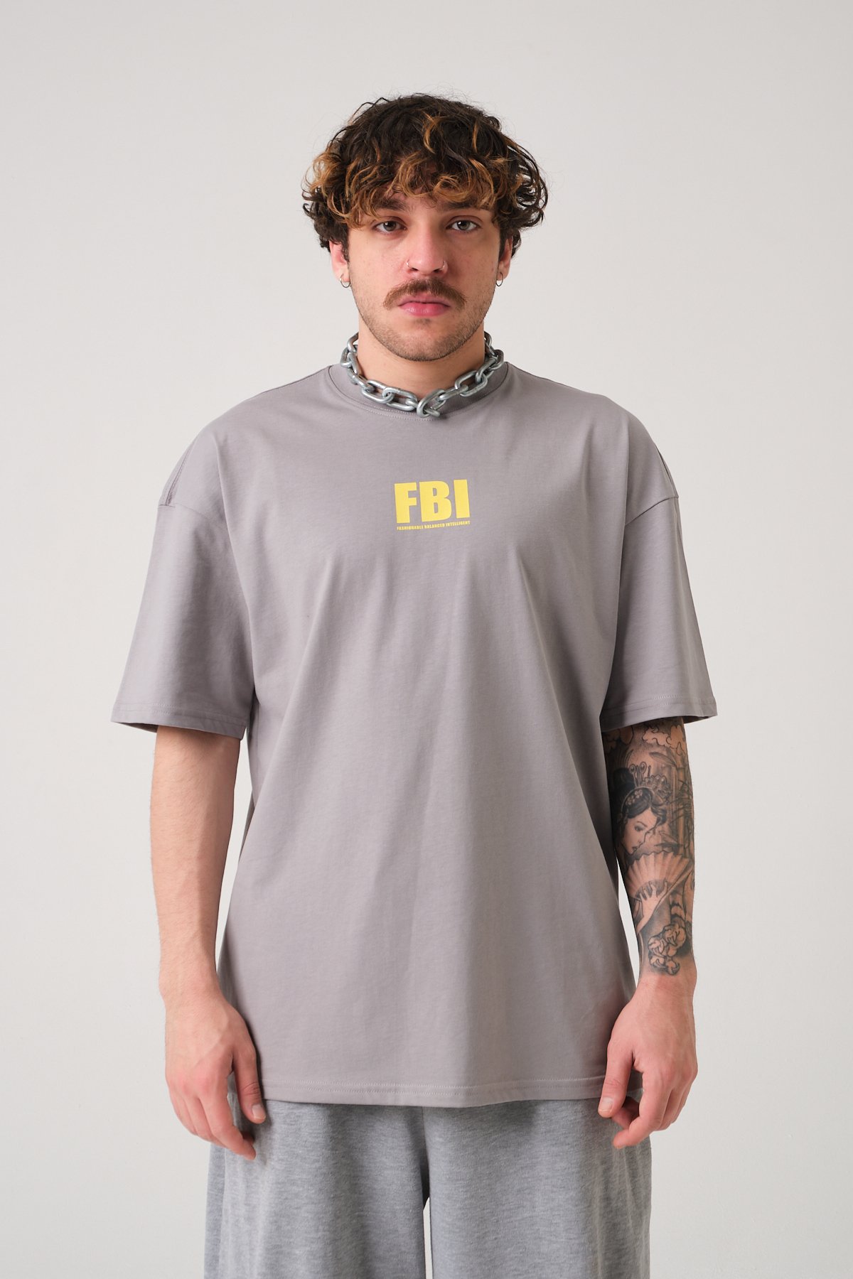 FBI Baskılı Oversize T-shirt