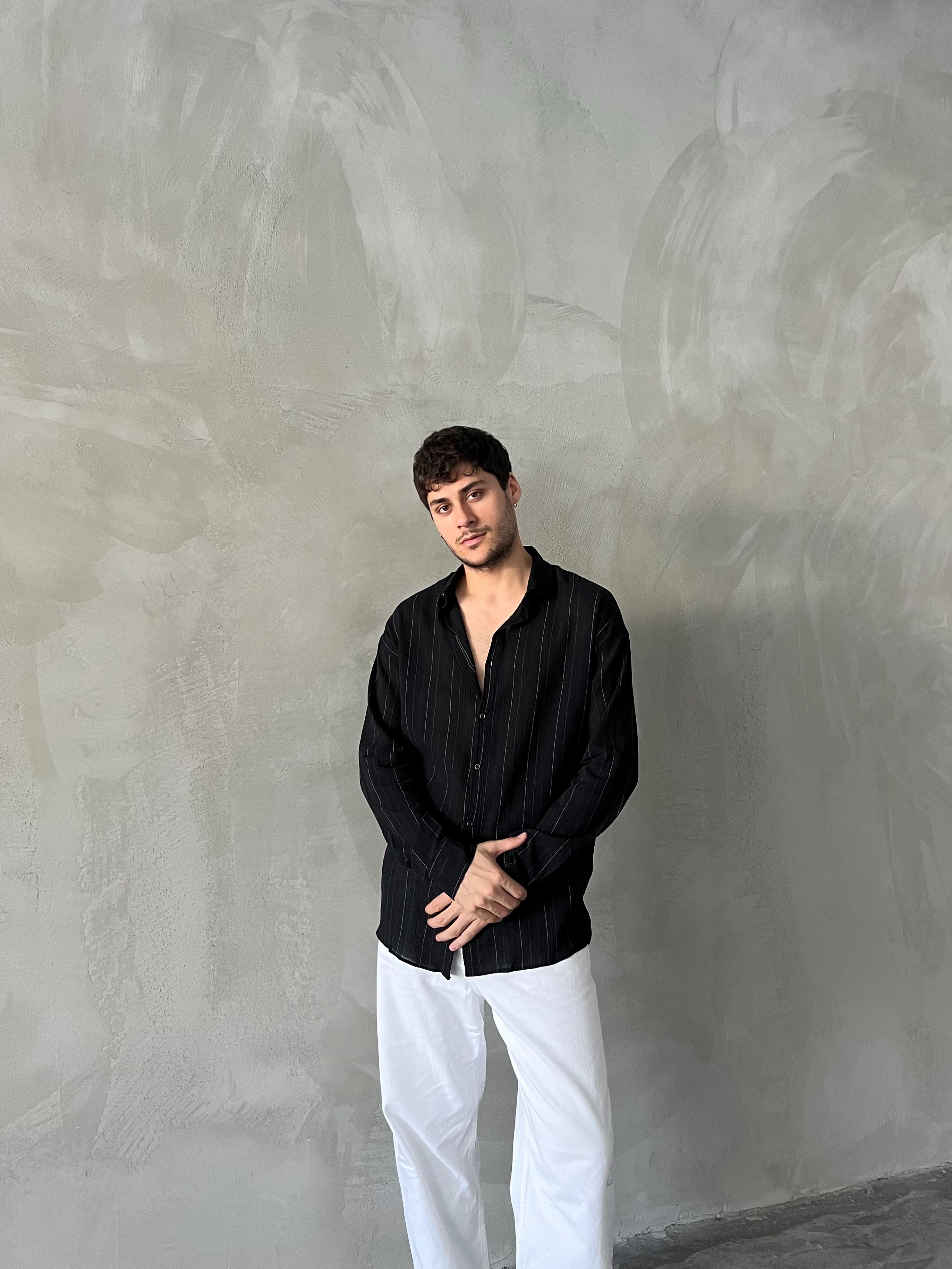 Küçük Çizgili Oversize Gömlek