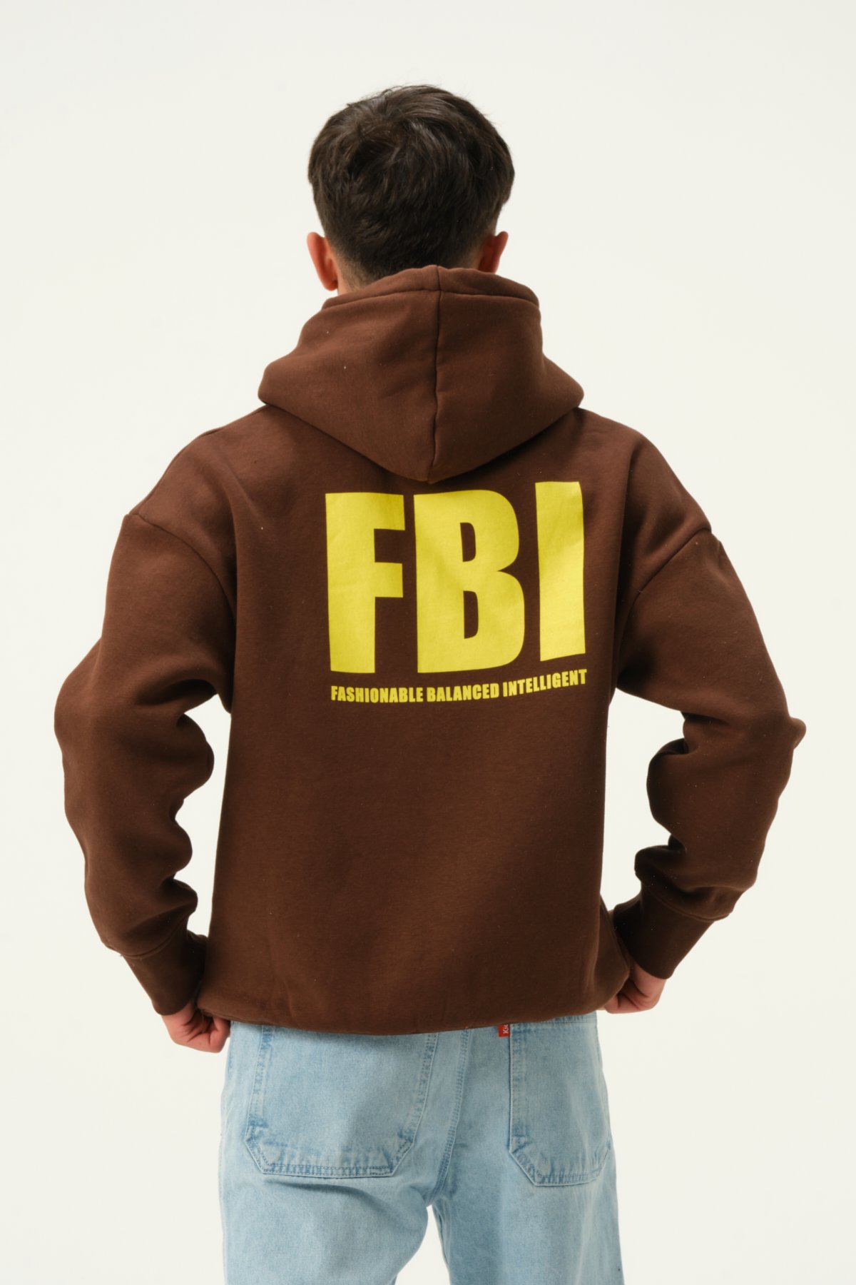 FBI Baskılı Oversize Hoodie