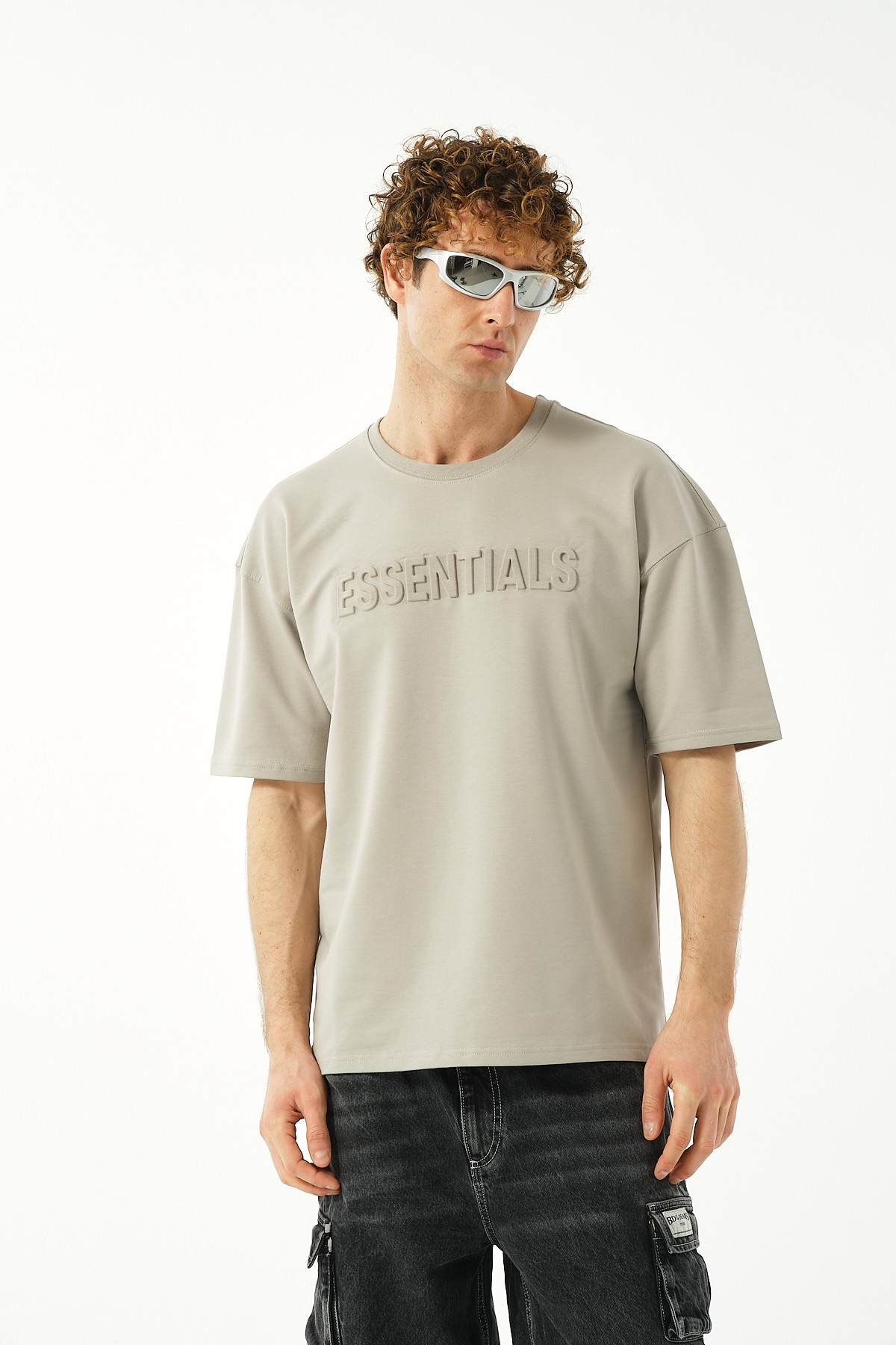 Essentials Kabartma Oversize T-shirt