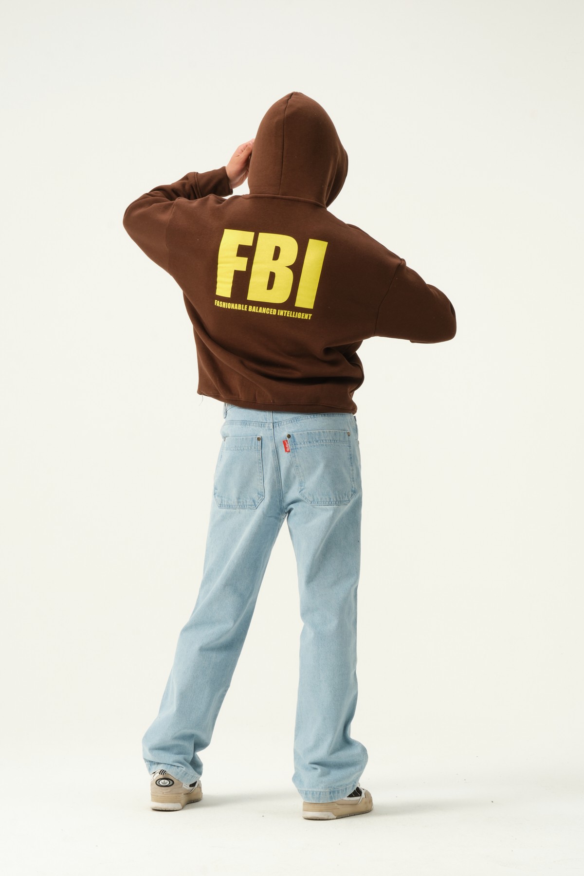 FBI Baskılı Oversize Hoodie