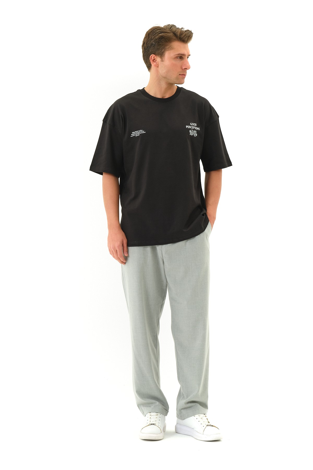 Perception Baskılı Oversize T-shirt