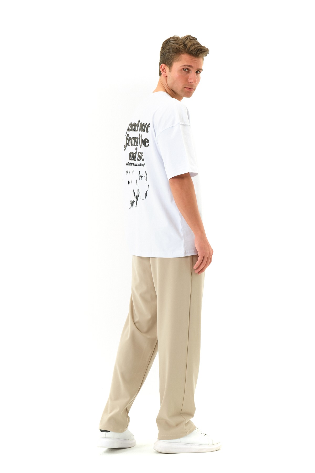 Noise Baskılı Oversize Tshirt