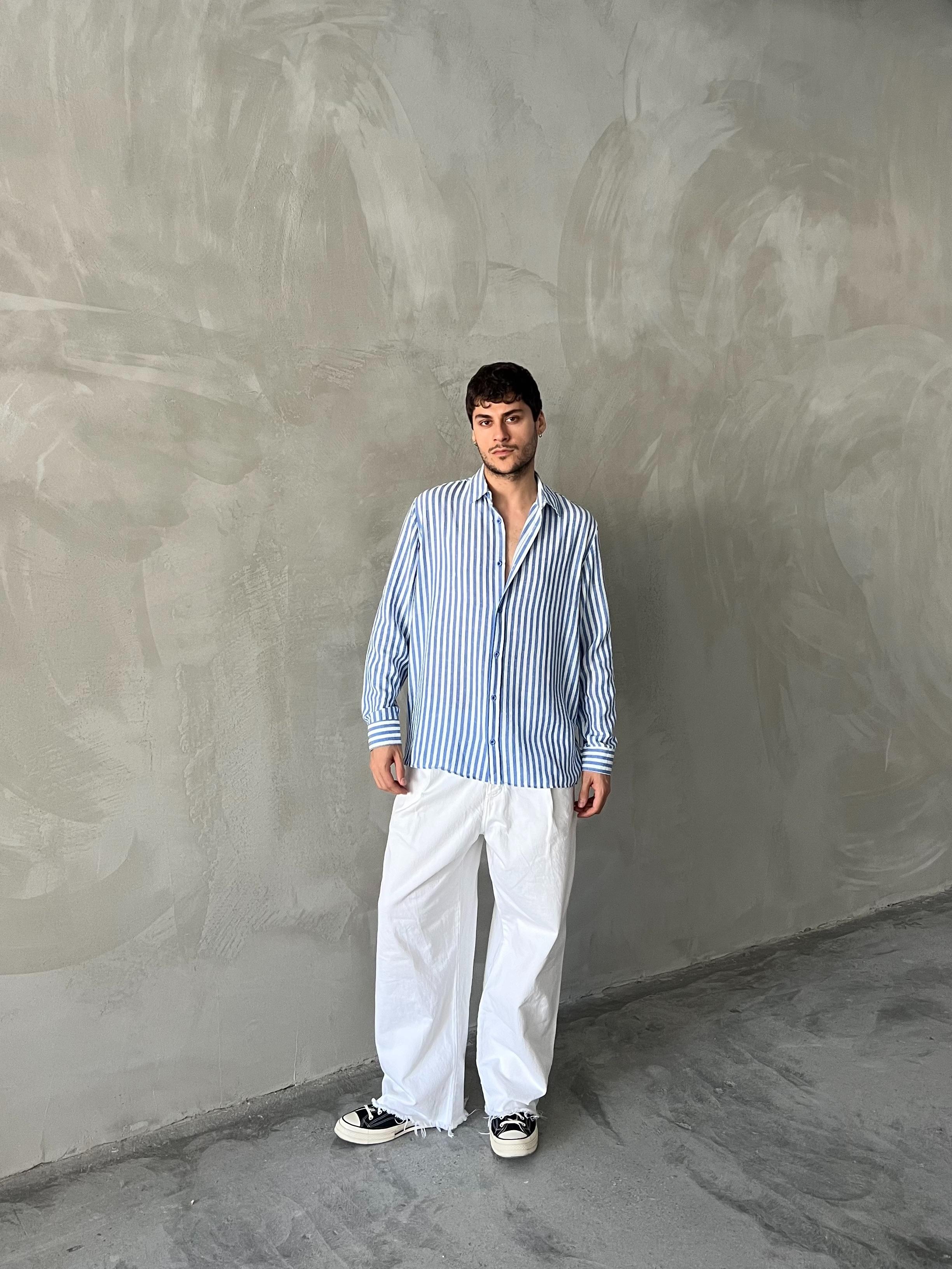 Çizgili Oversize Gömlek