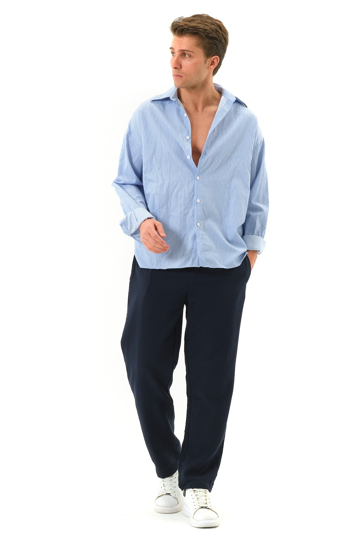 Oversize Keten Pantolon
