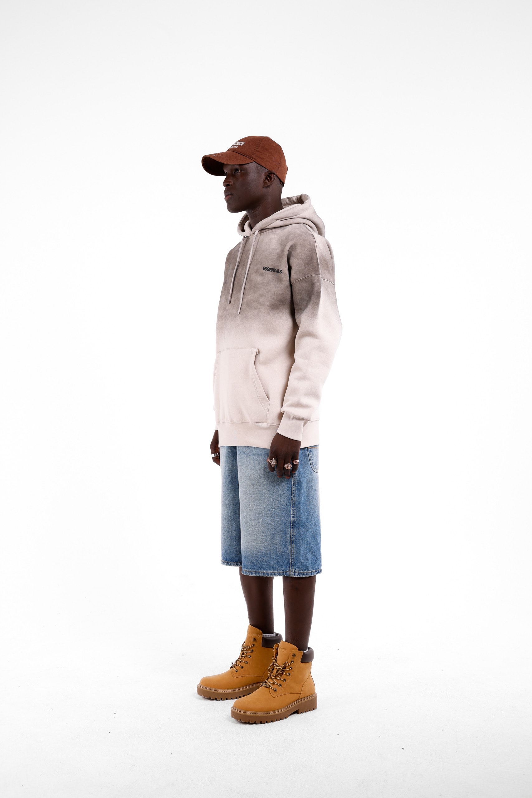 ESSENETIALS Baskılı Çift Renk Sweatshirt - Bej