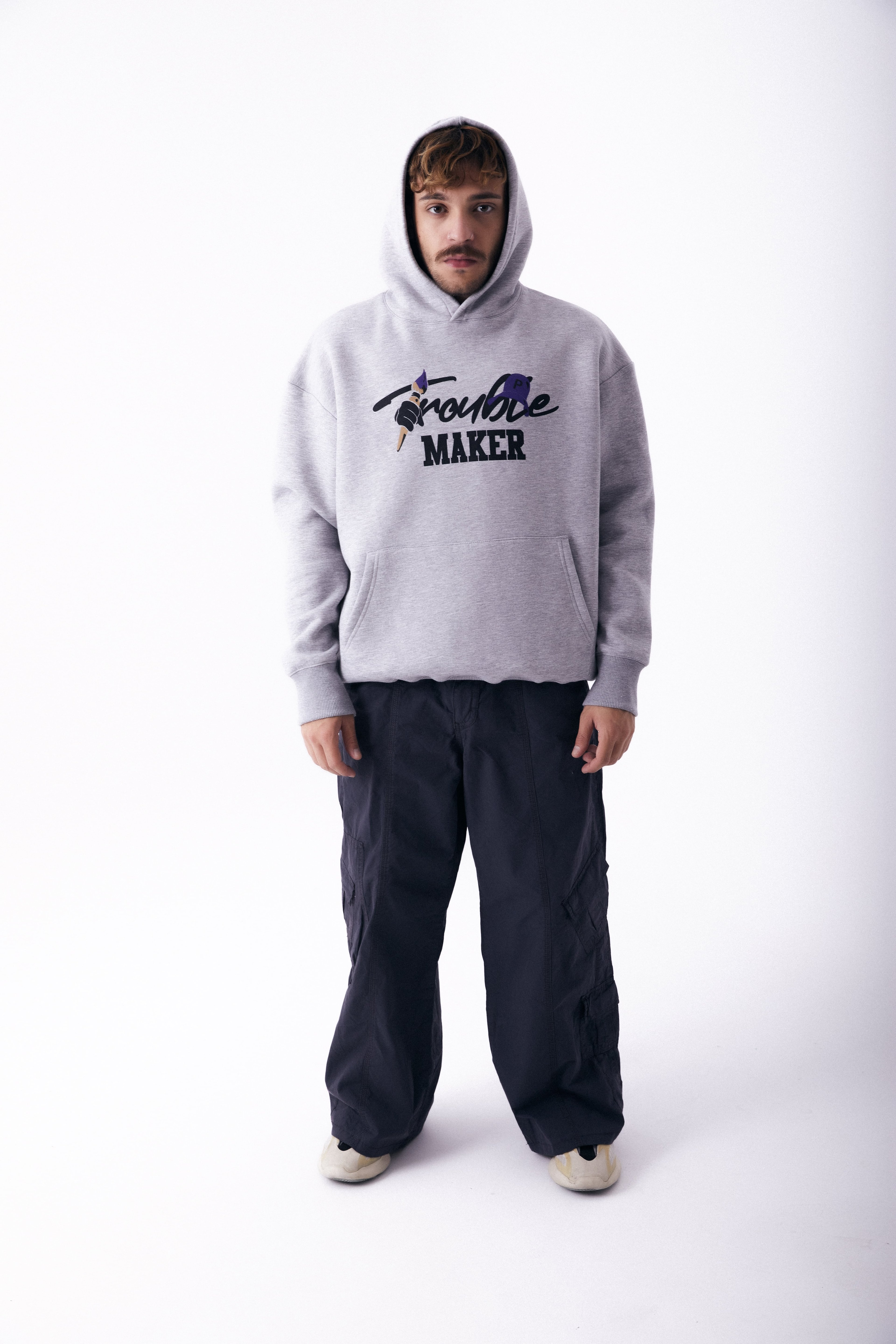 Trouble Maker Gri Oversize Sweatshirt