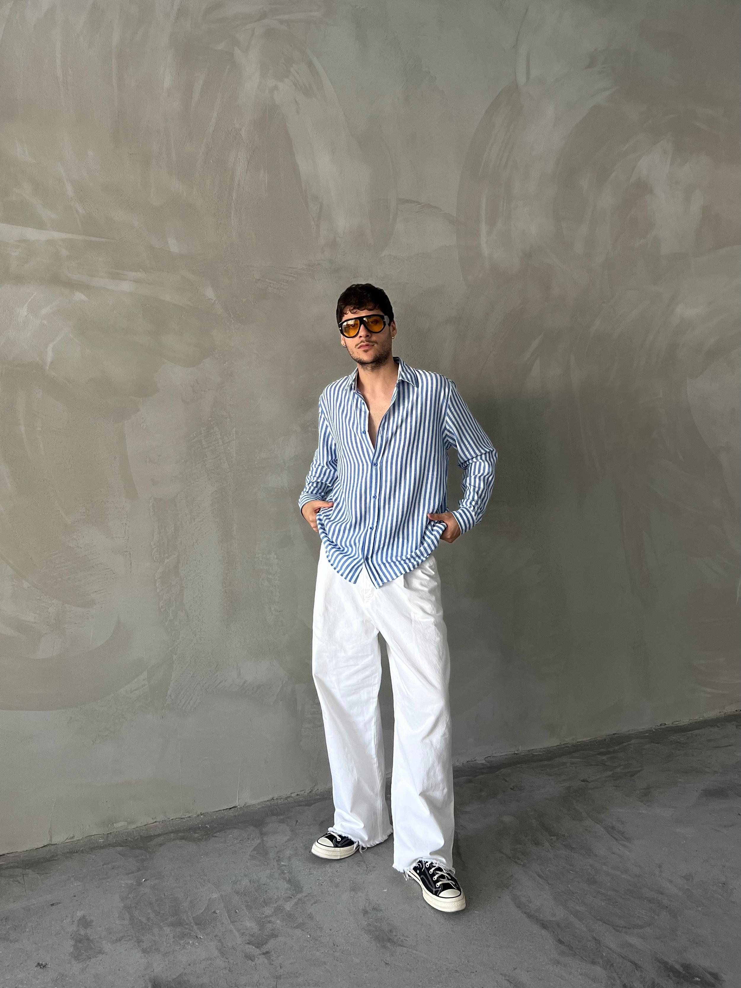 Çizgili Oversize Gömlek