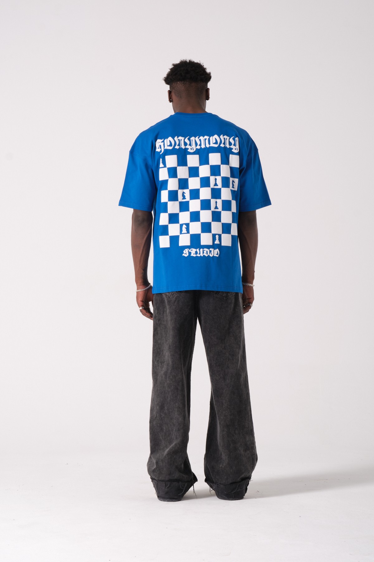 Chess Baskılı Oversize T-shirt