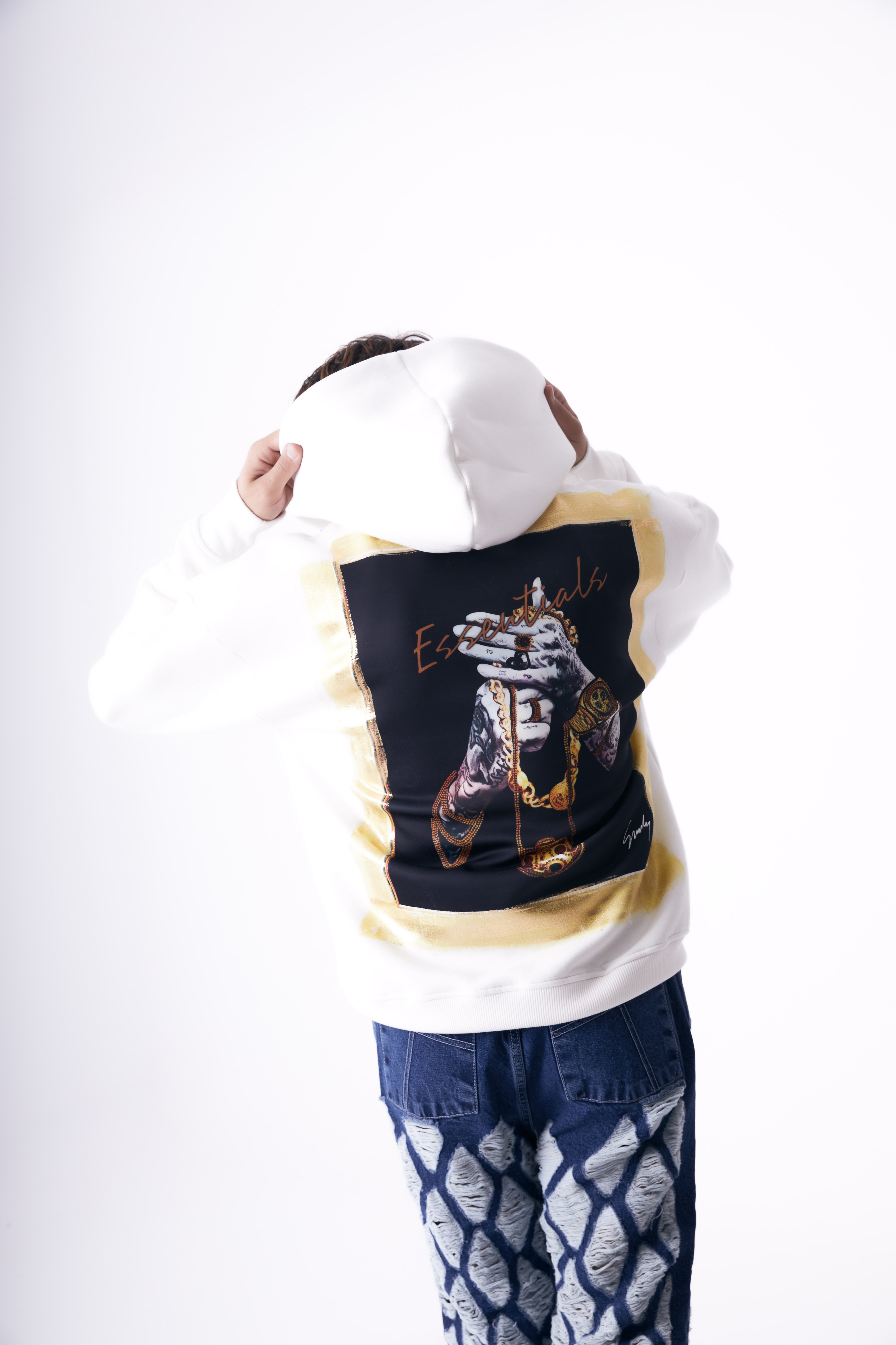 Essentials Gold Baskılı Oversize Sweatshirt