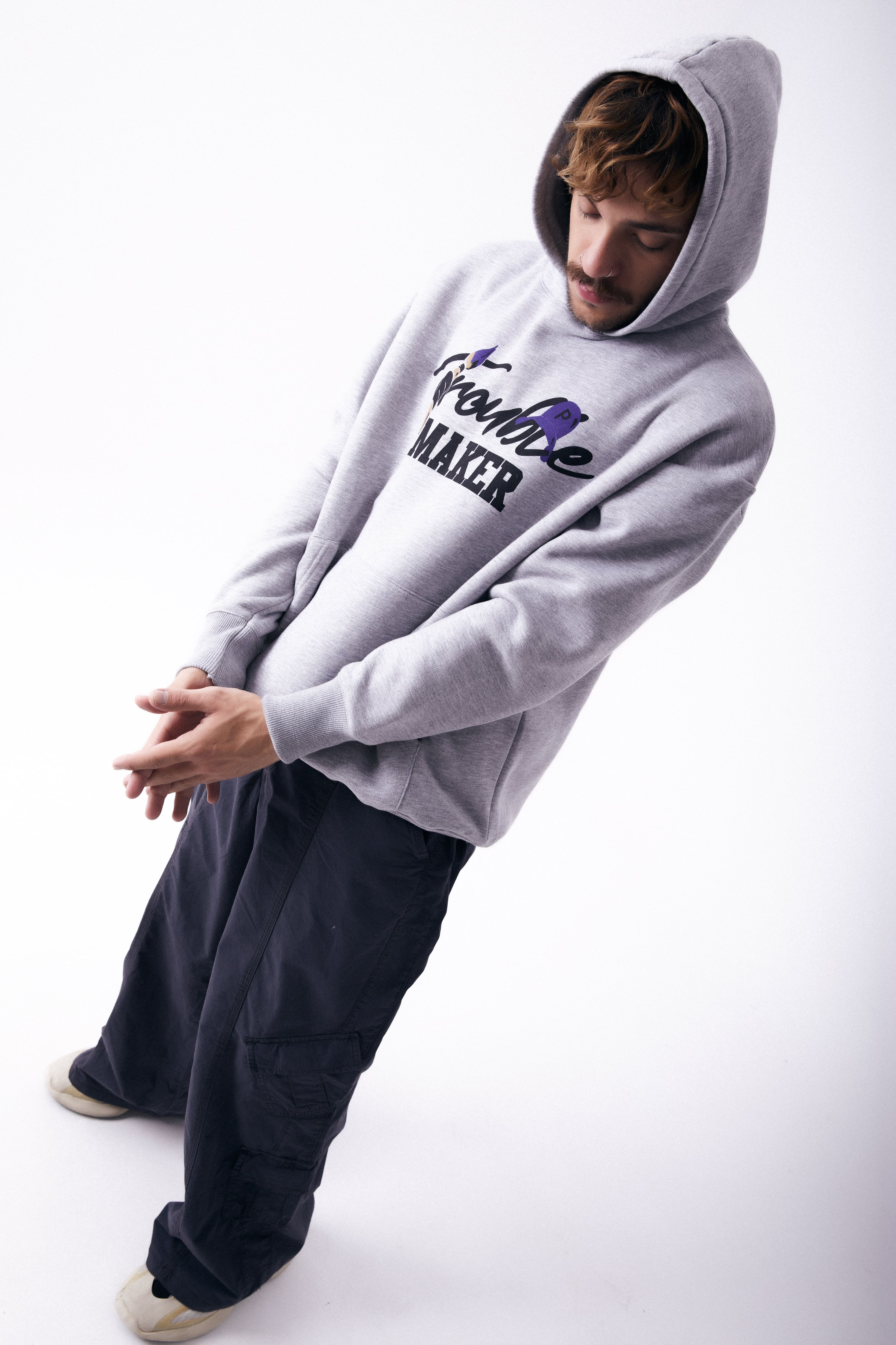 Trouble Maker Gri Oversize Sweatshirt