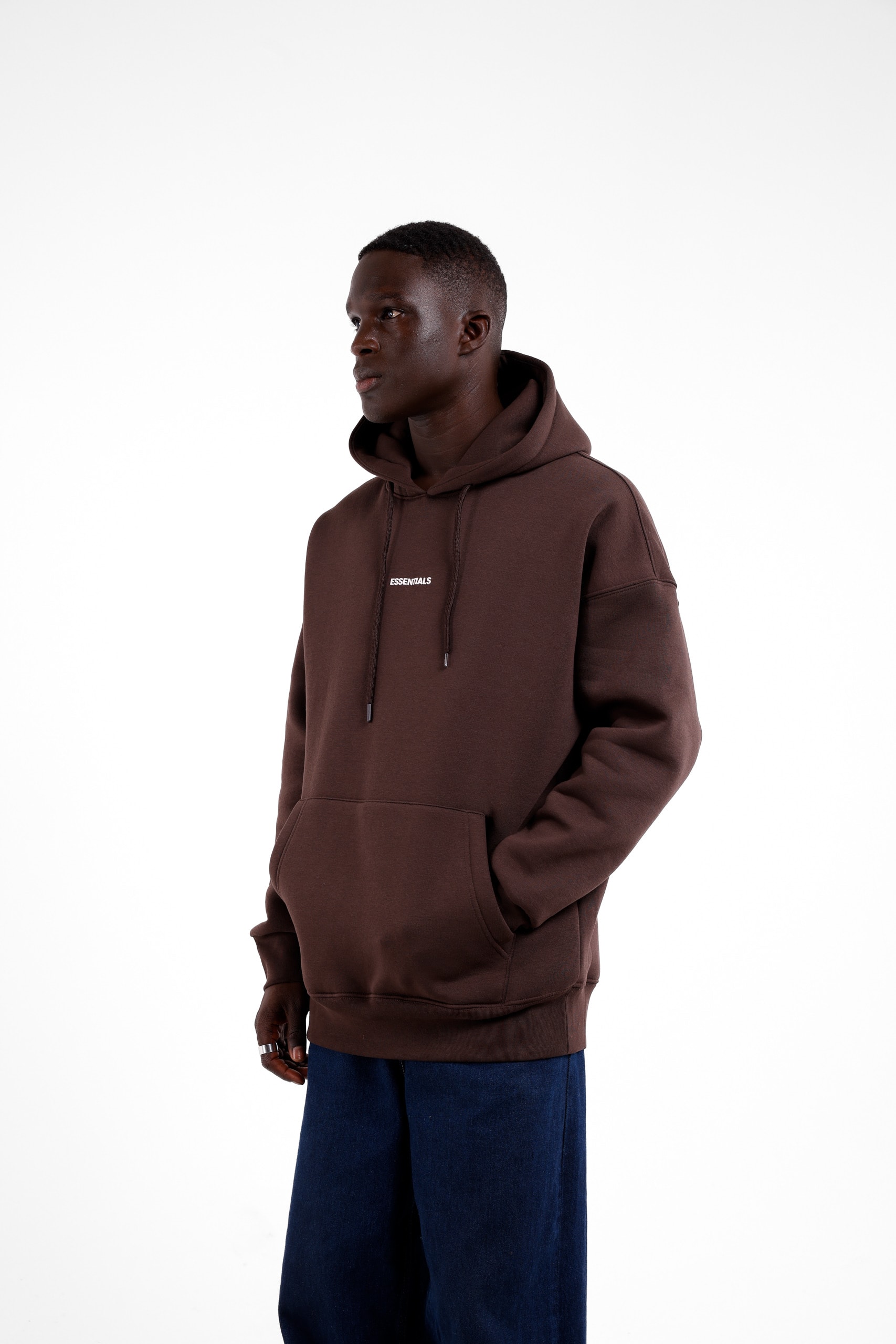Küçük Essentials Baskılı Sweatshirt - Kahverengi