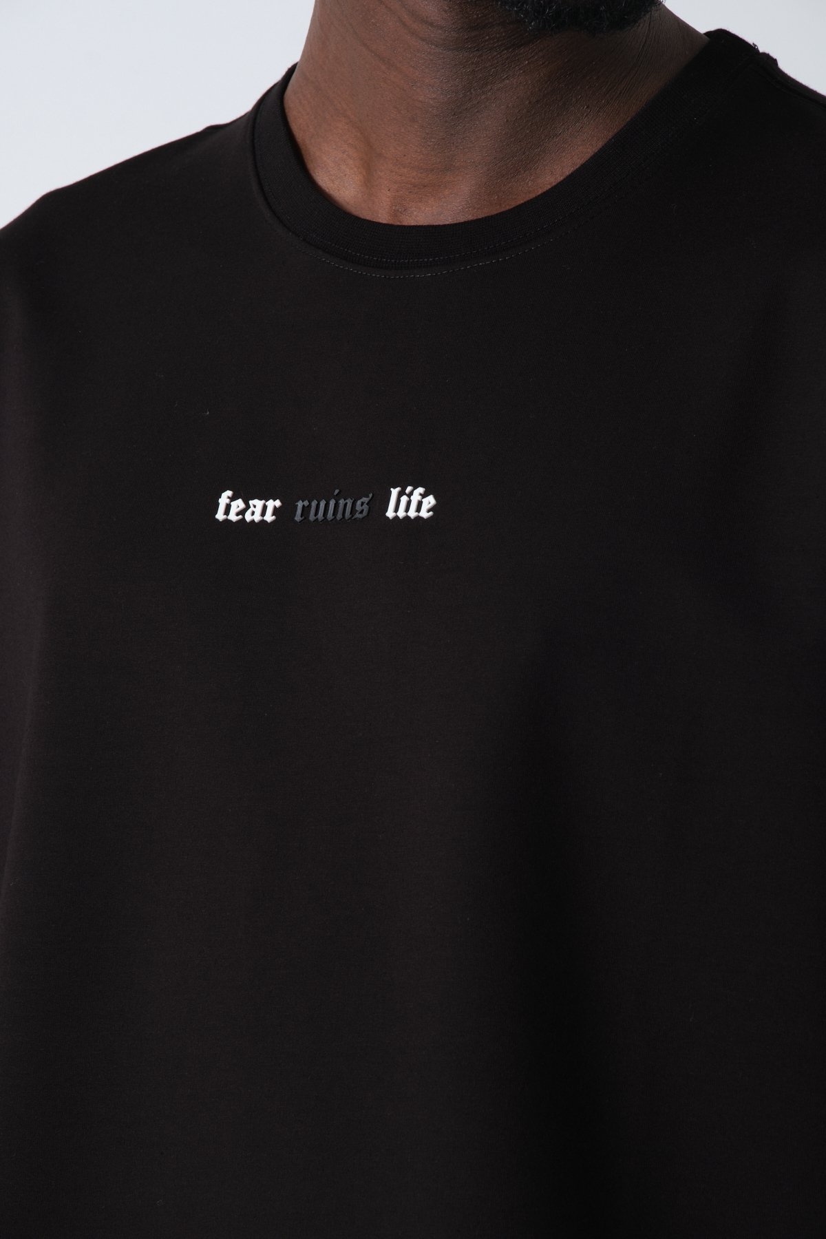 Fear Ruins Life Baskılı Oversize T-shirt