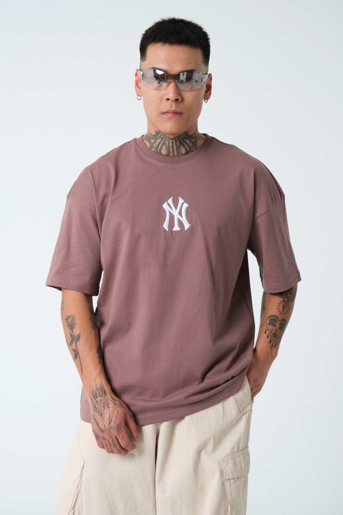 NY Baskılı Oversize T-shirt