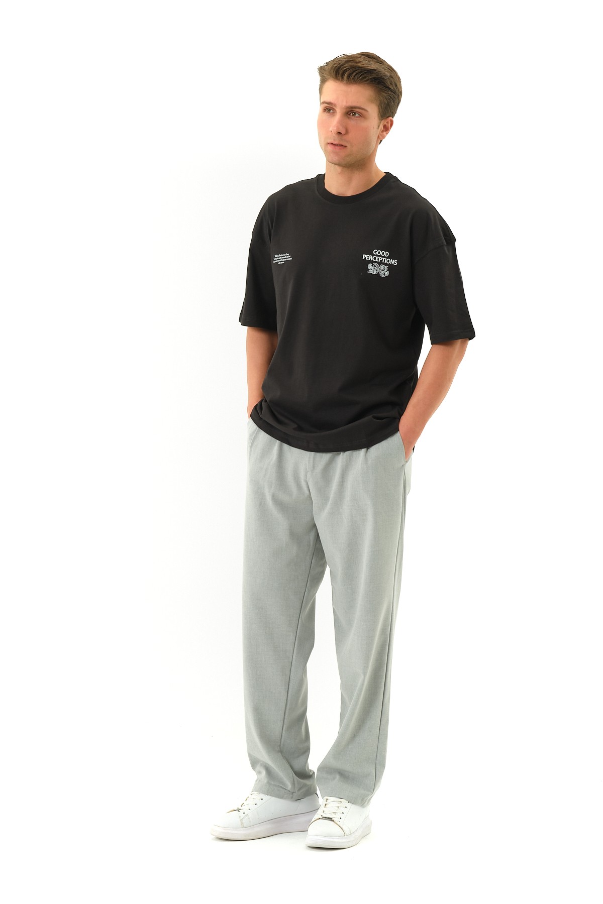 Perception Baskılı Oversize T-shirt
