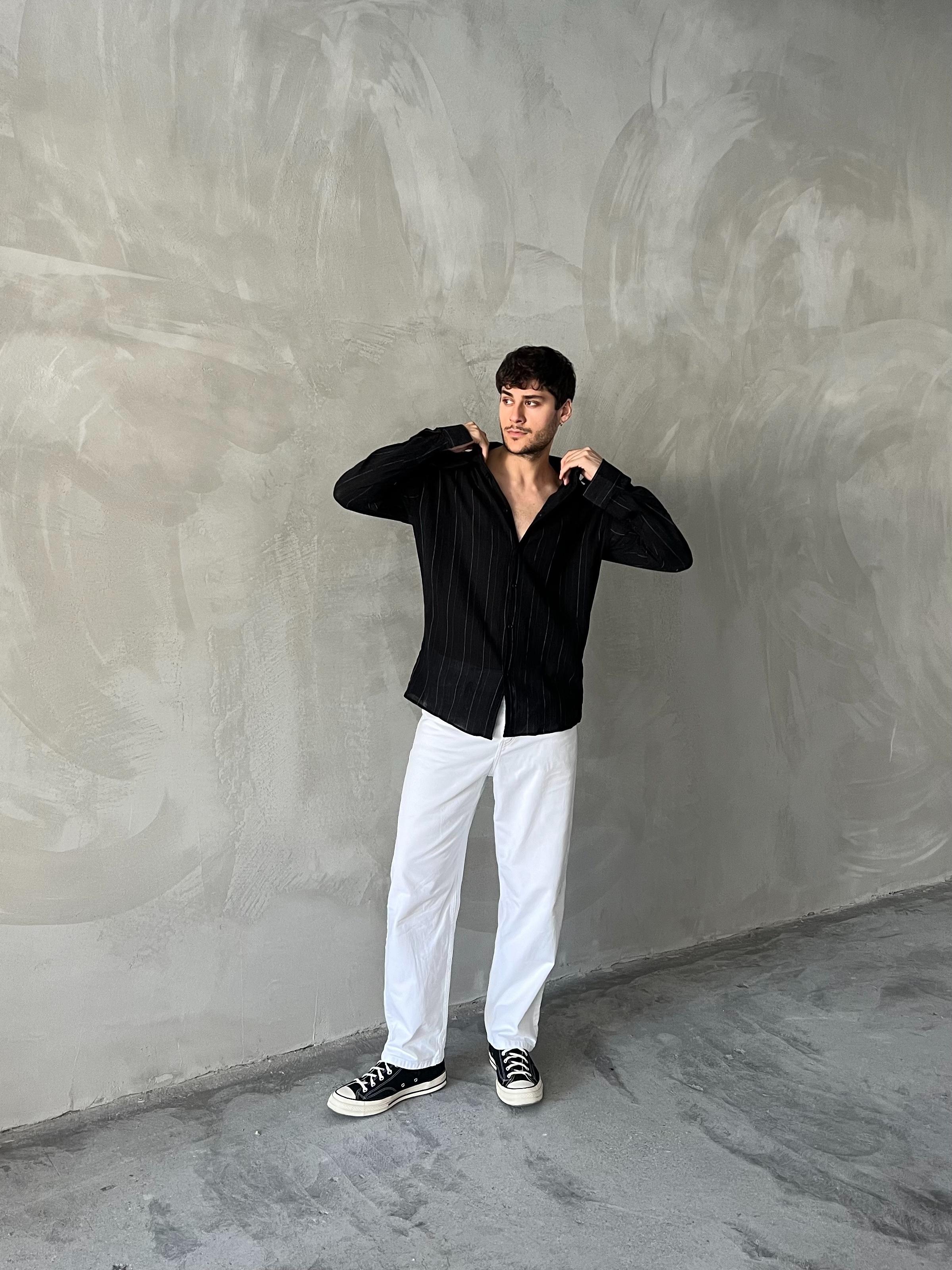 Küçük Çizgili Oversize Gömlek