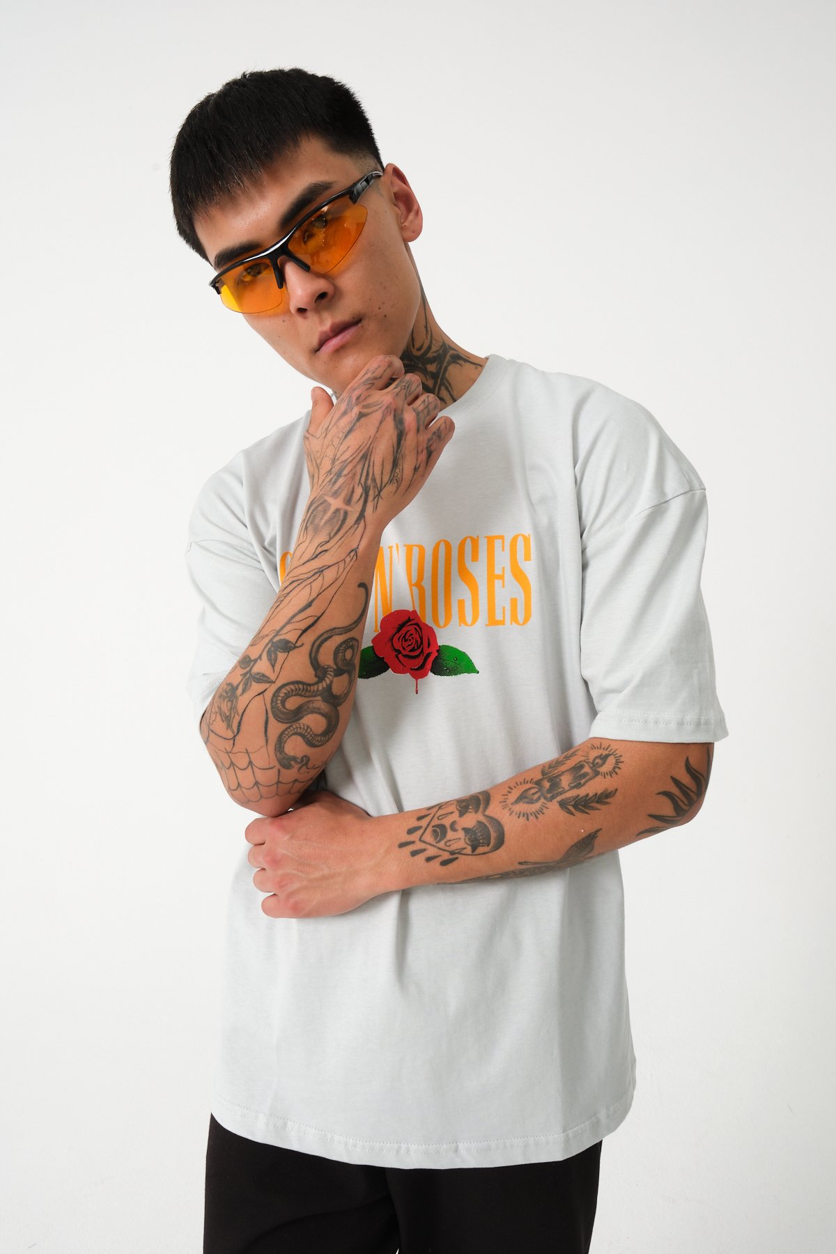 GUNS' ROSES Baskılı T-shirt