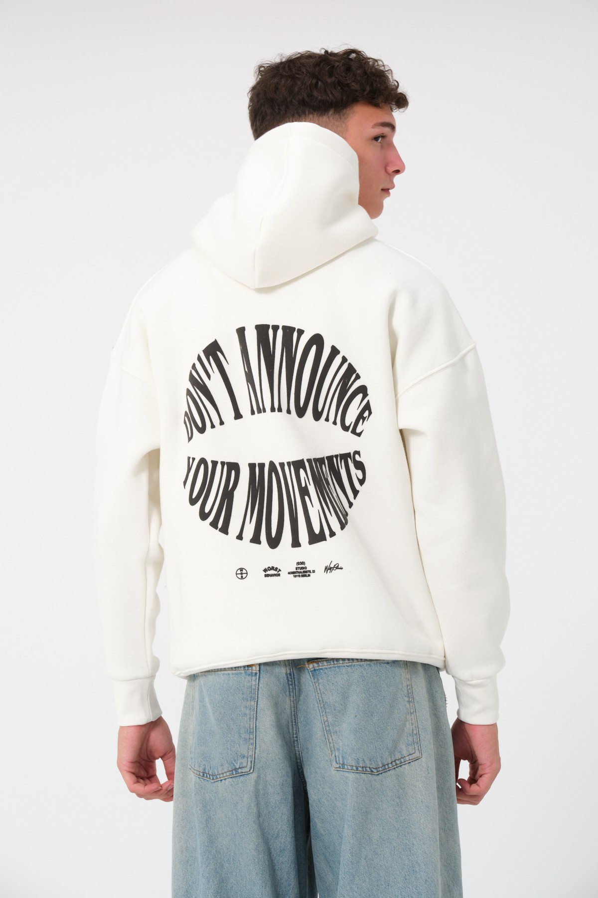 Dont Announce Your Movementsn Baskılı Sweatshirt - Beyaz