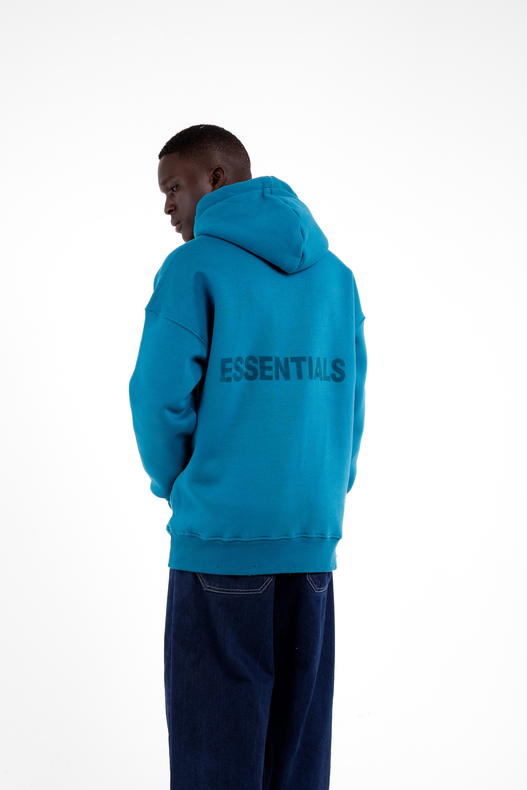 ESSENTIALS Baskıl Sweatshirt - Koyu Mavi