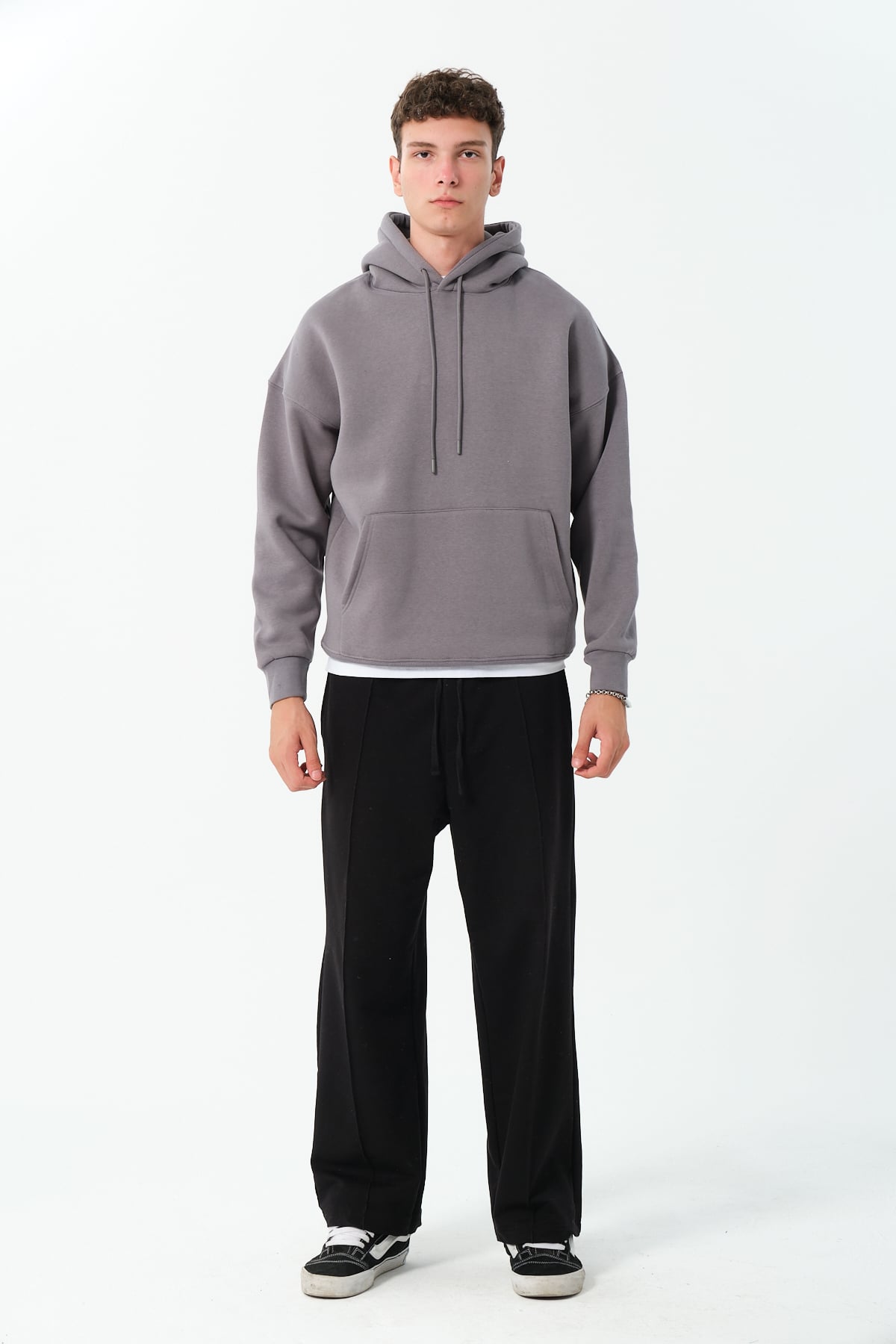 Basic Oversize Hoodie - Füme
