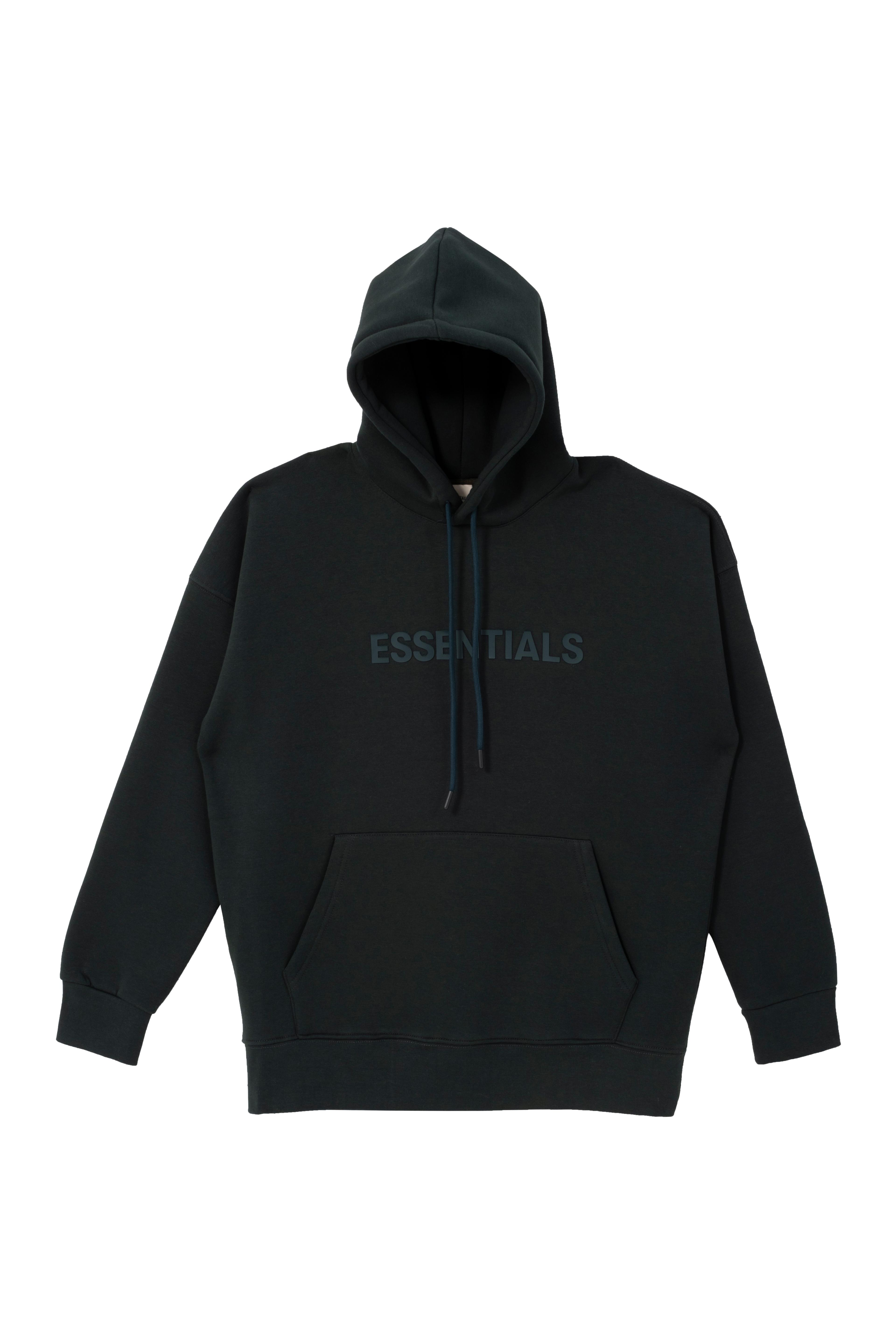 Essentials Enjeksiyon Baskılı Oversize Hoodie - Koyu Yeşil