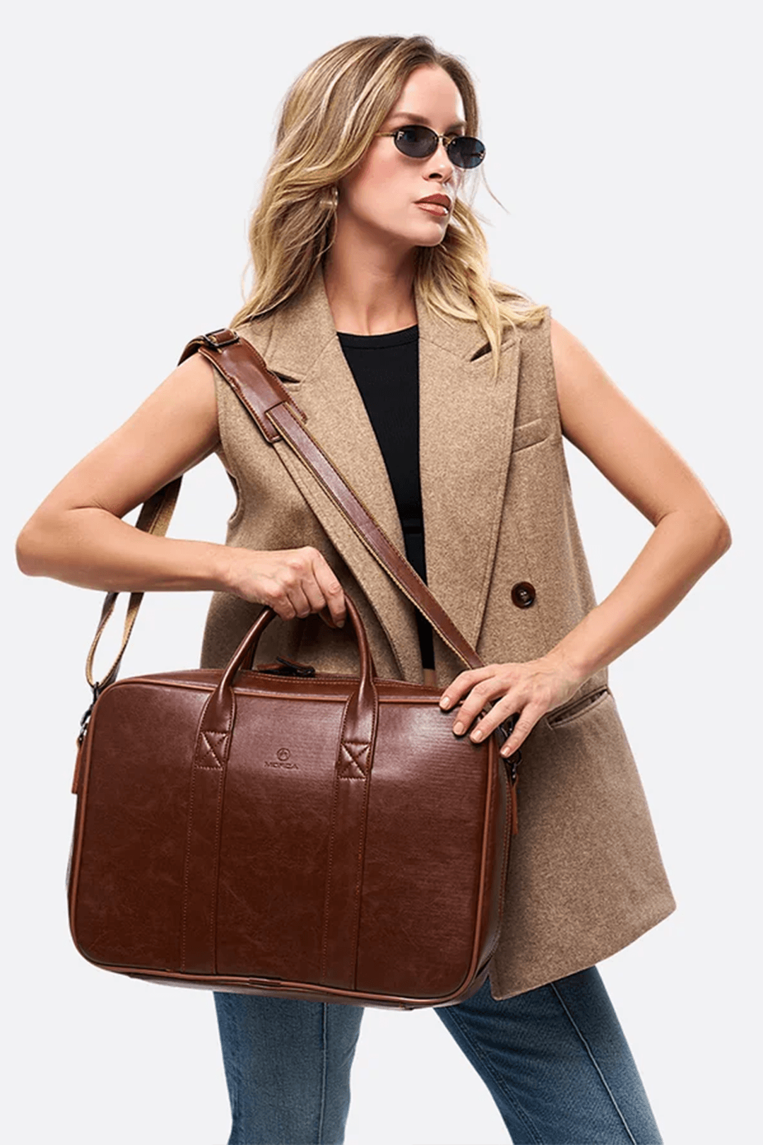 Macbook Organizer Laptop Evrak Çantası 15.6" & 16" İnç Taba