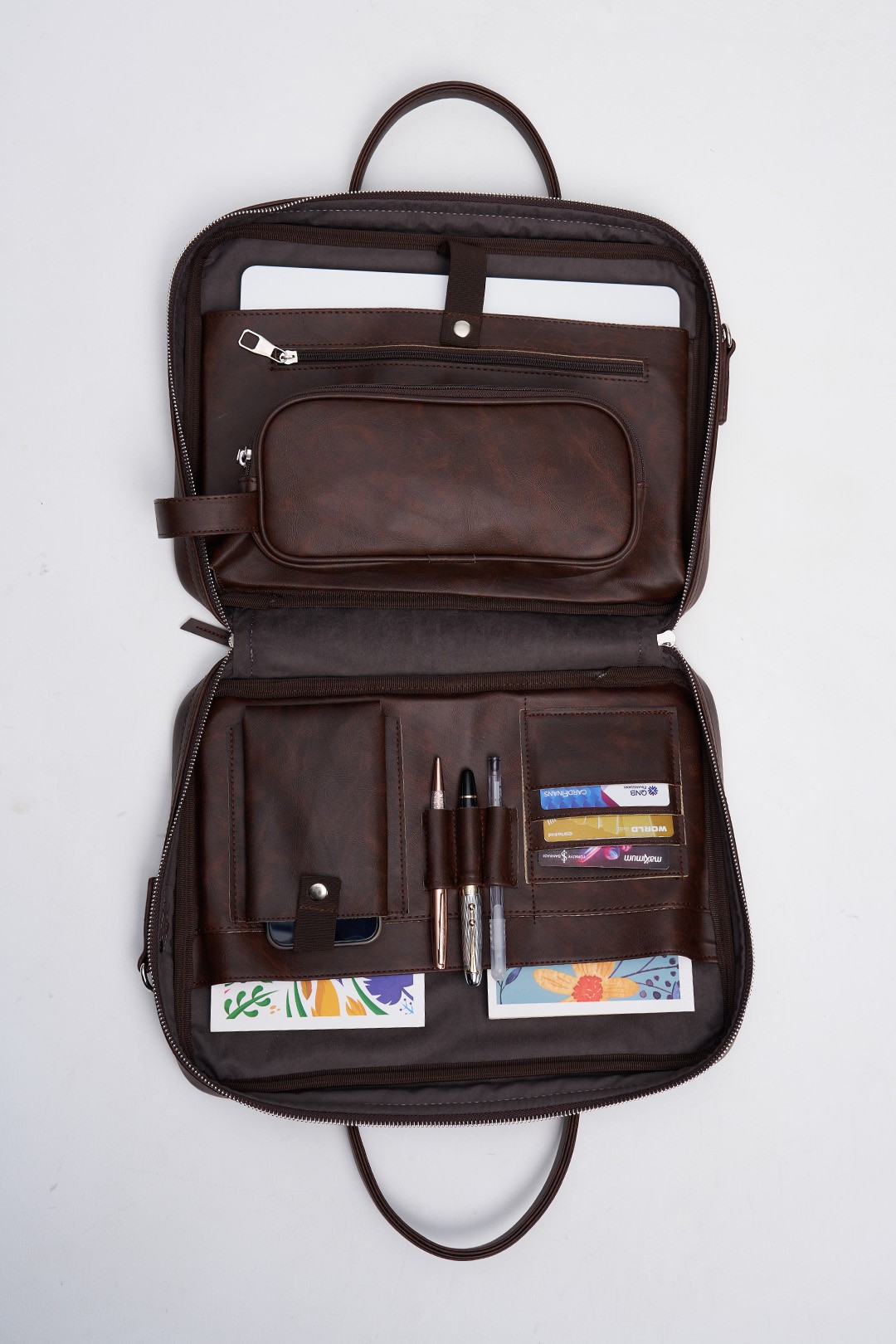 Macbook Organizer Laptop Evrak Çantası 13" & 14" İnç - Kahverengi