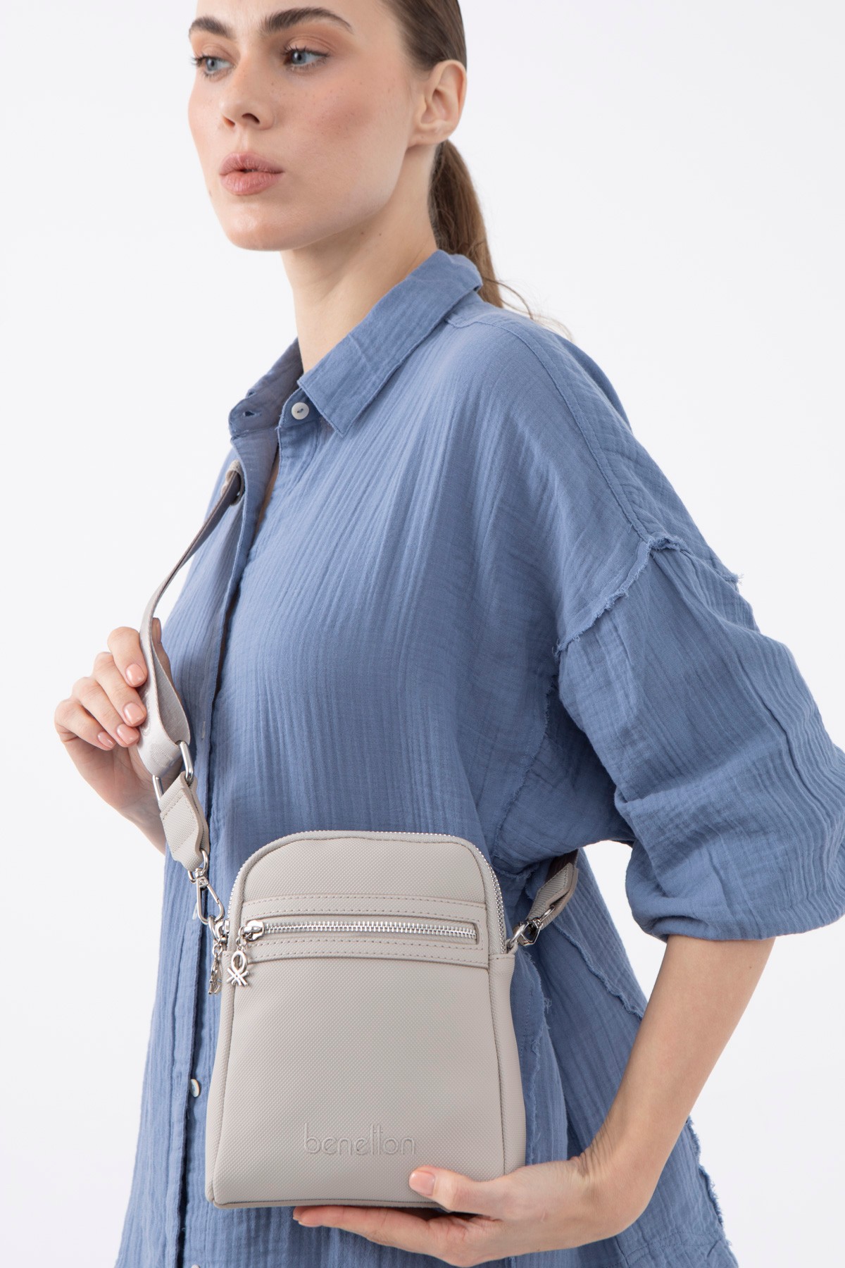 Benetton Kadın Çapraz Çanta BNT_1584 - Taş