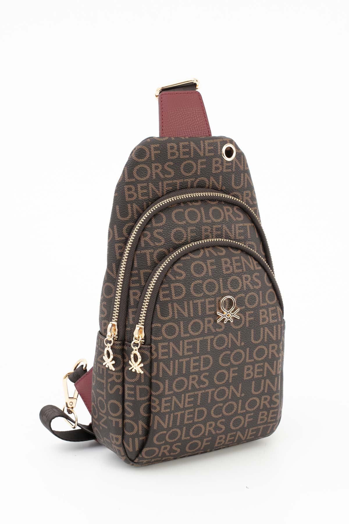 Benetton Kadın Vücut Çantası BNT_1644 - Kahve-Bordo