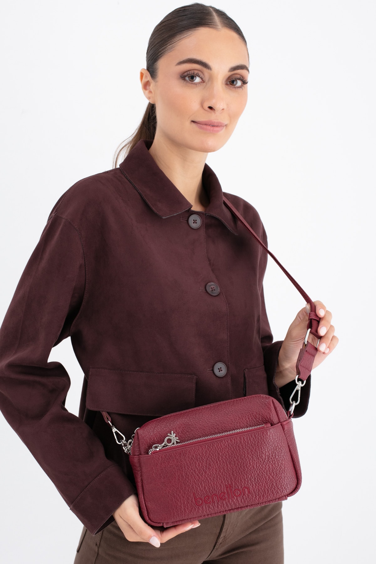 Benetton kadın Çapraz Çanta BNT_1669 - Bordo