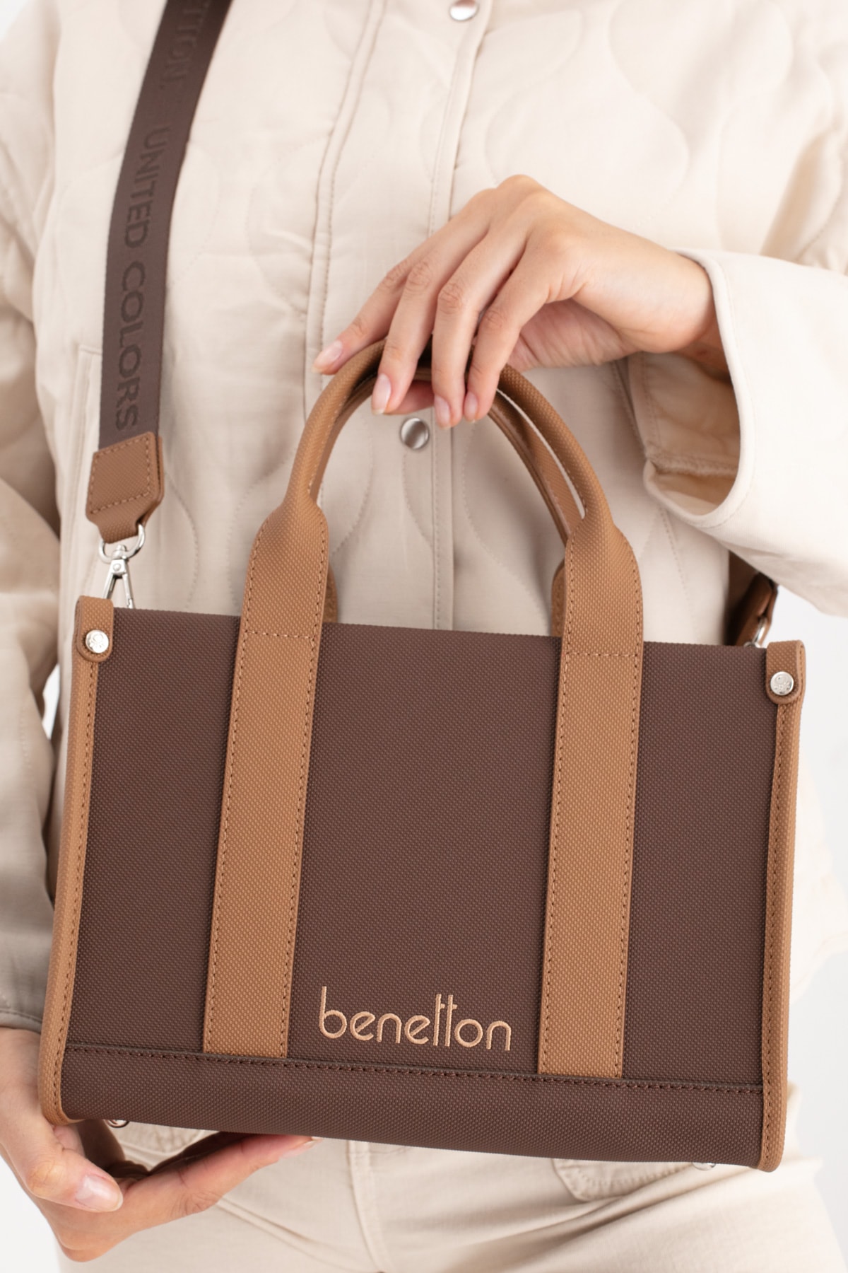 Benetton Kadın El Çantası BNT_1670 - Kahve-Camel
