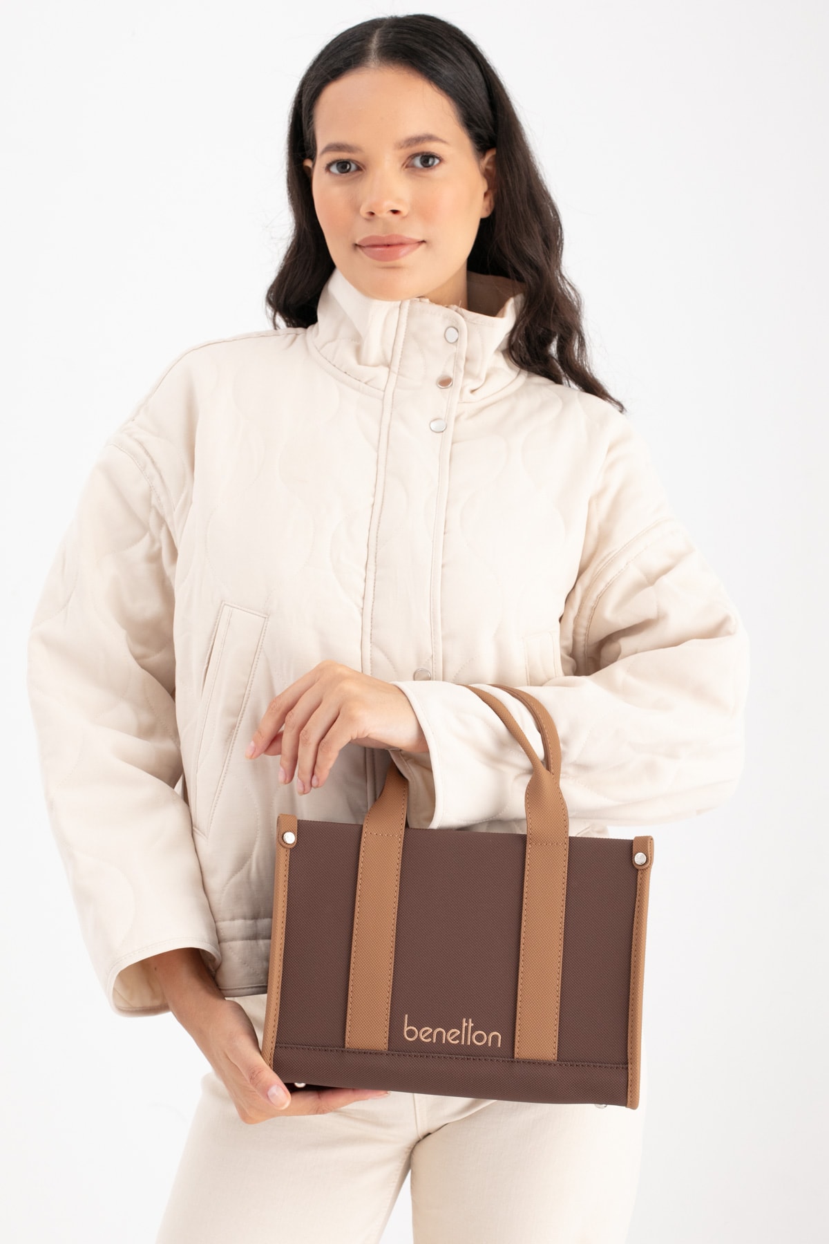 Benetton Kadın El Çantası BNT_1670 - Kahve-Camel