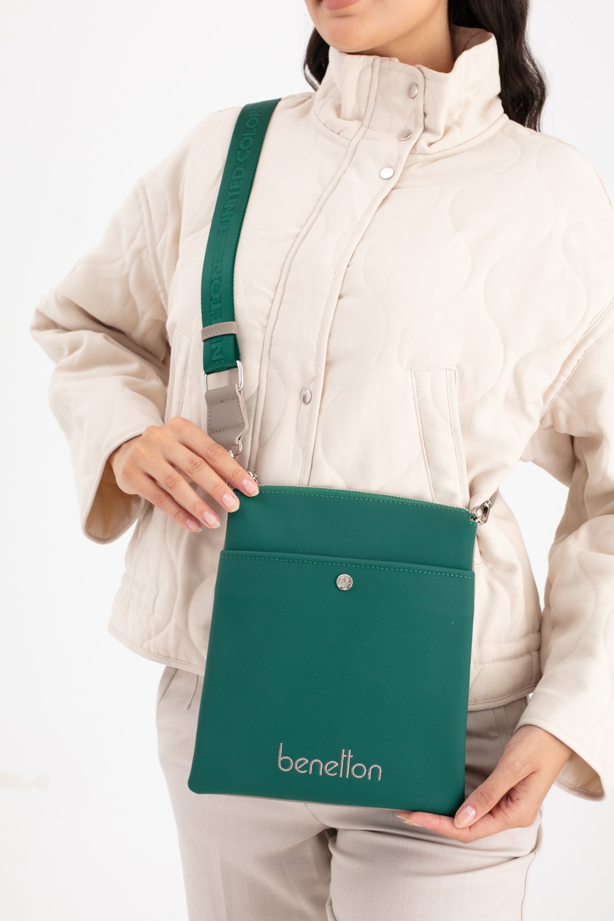 Benetton Kadın Çapraz Çanta BNT_1672 - Zümrüt-K.Taş