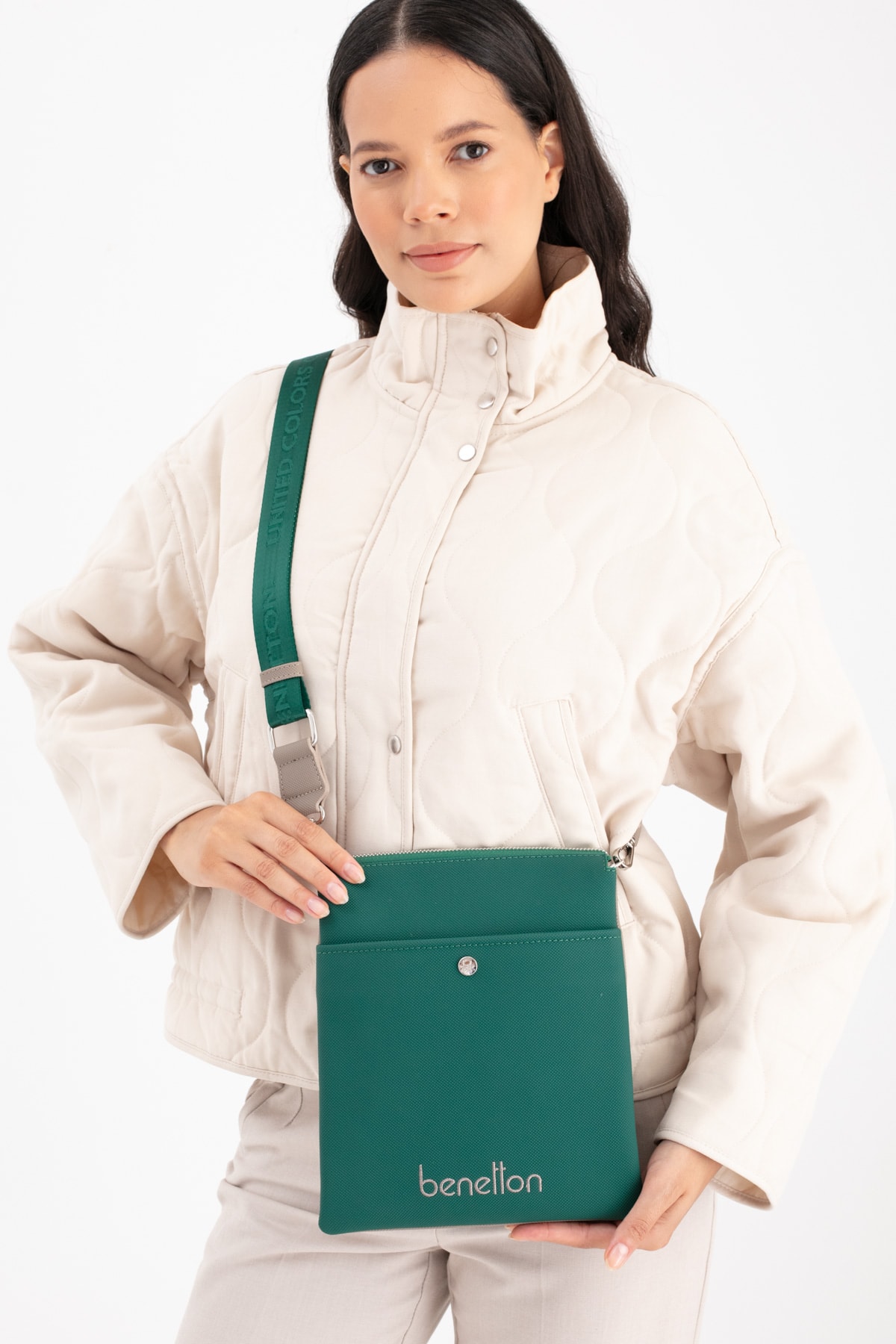 Benetton Kadın Çapraz Çanta BNT_1672 - Zümrüt-K.Taş