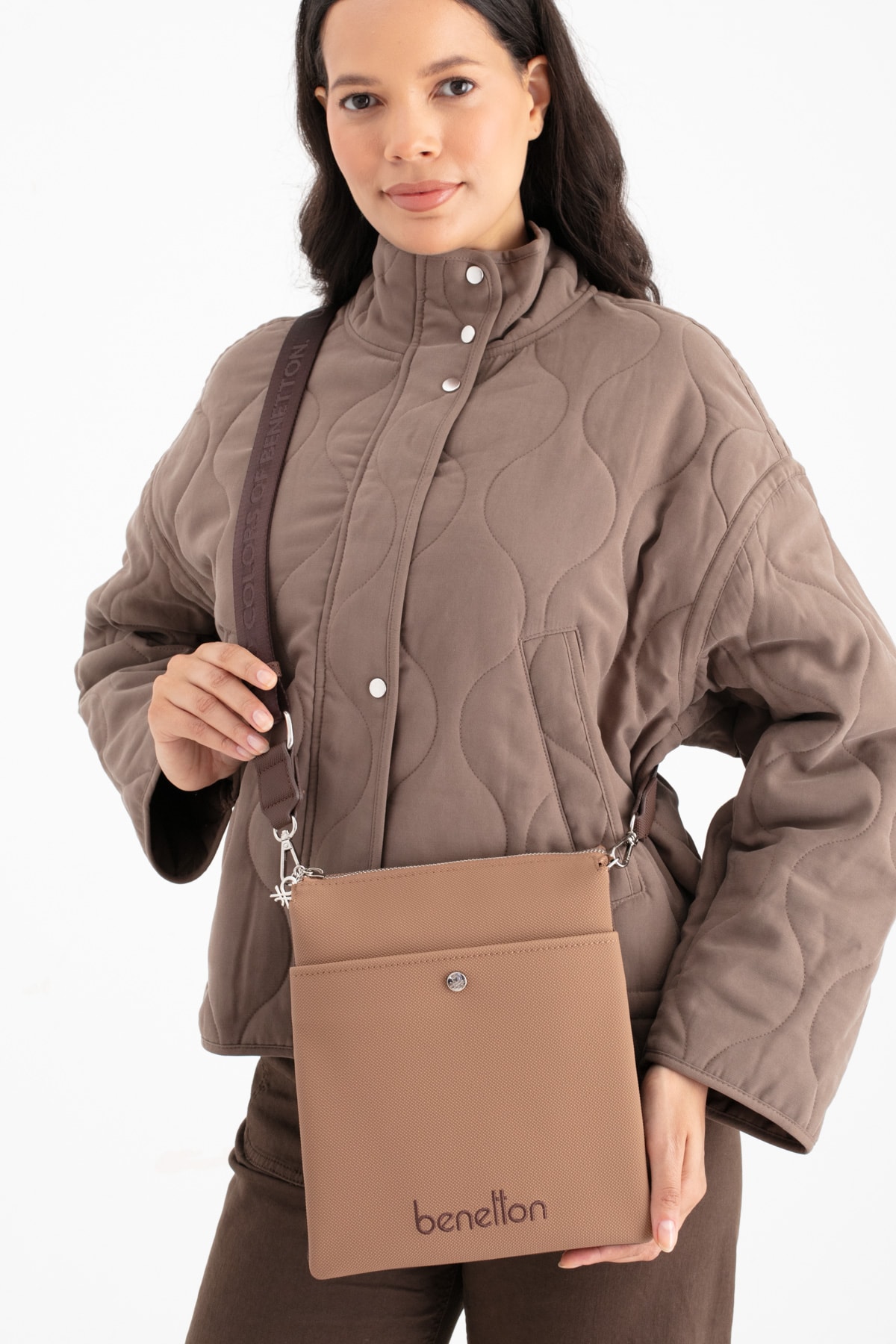 Benetton Kadın Çapraz Çanta BNT_1672 - Taba-Kahve