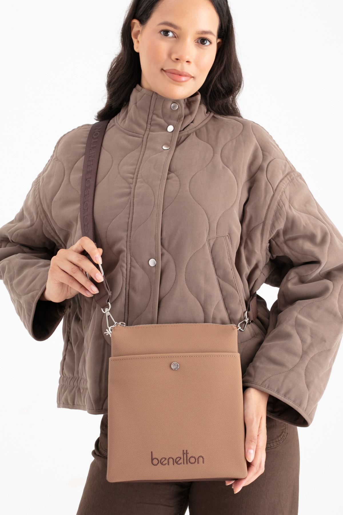 Benetton Kadın Çapraz Çanta BNT_1672 - Taba-Kahve