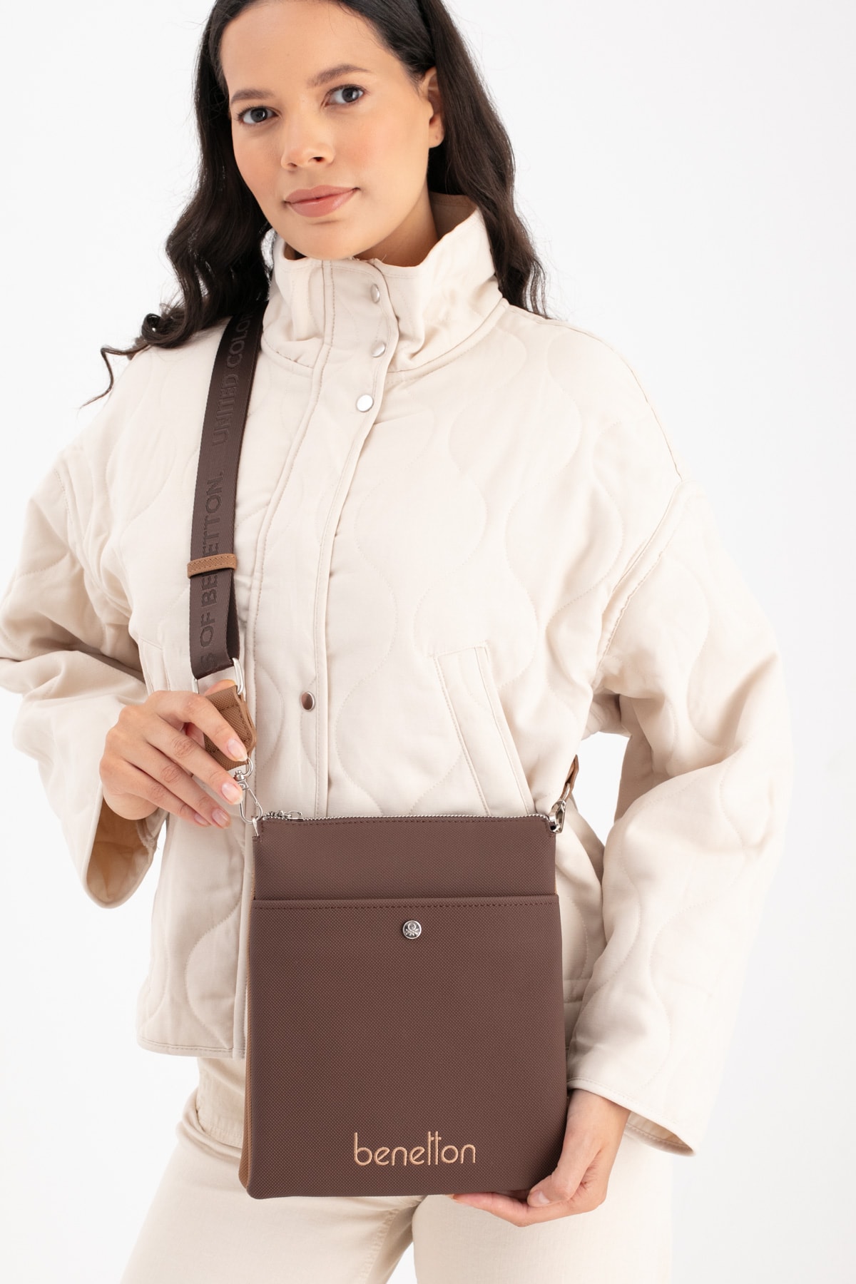 Benetton Kadın Çapraz Çanta BNT_1672 - Kahve-Camel