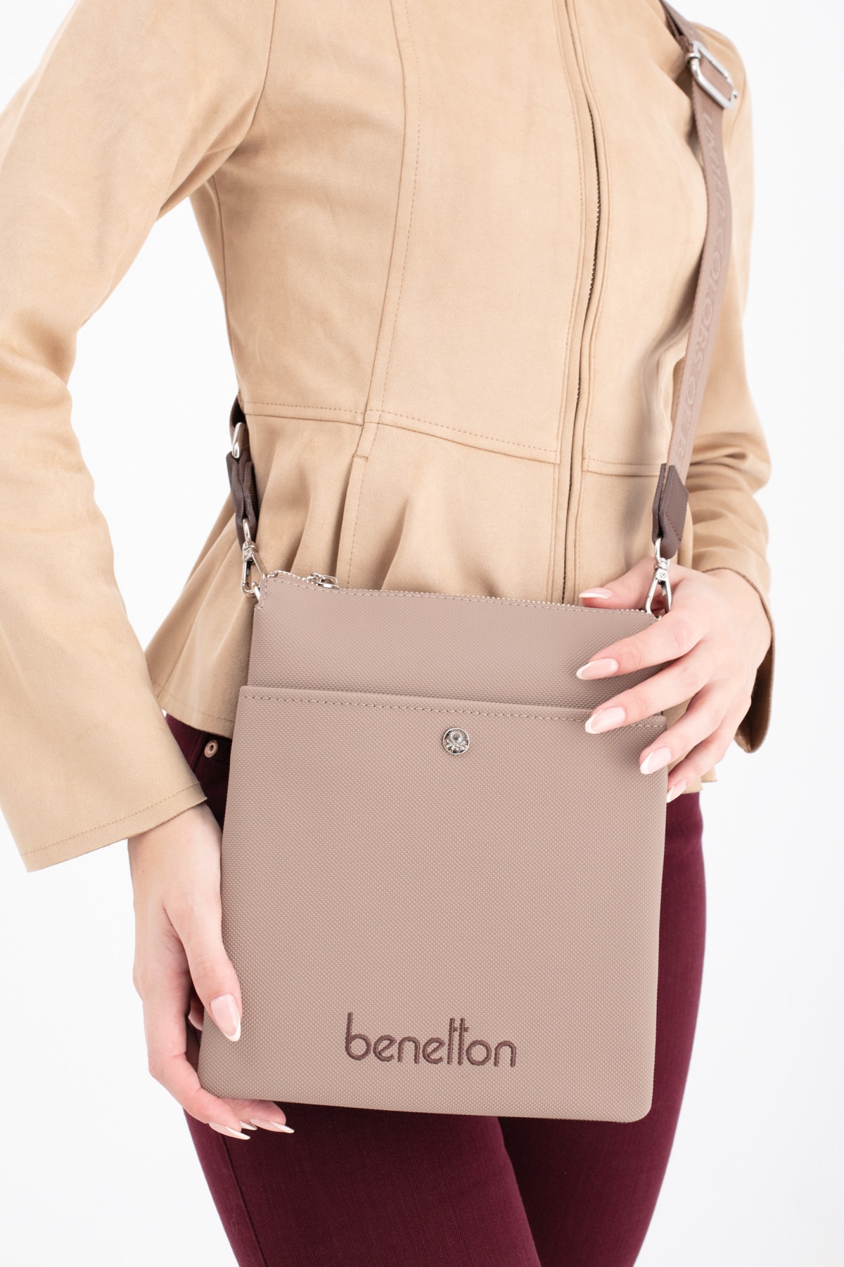 Benetton Kadın Çapraz Çanta BNT_1672 - Vizon-Kahve