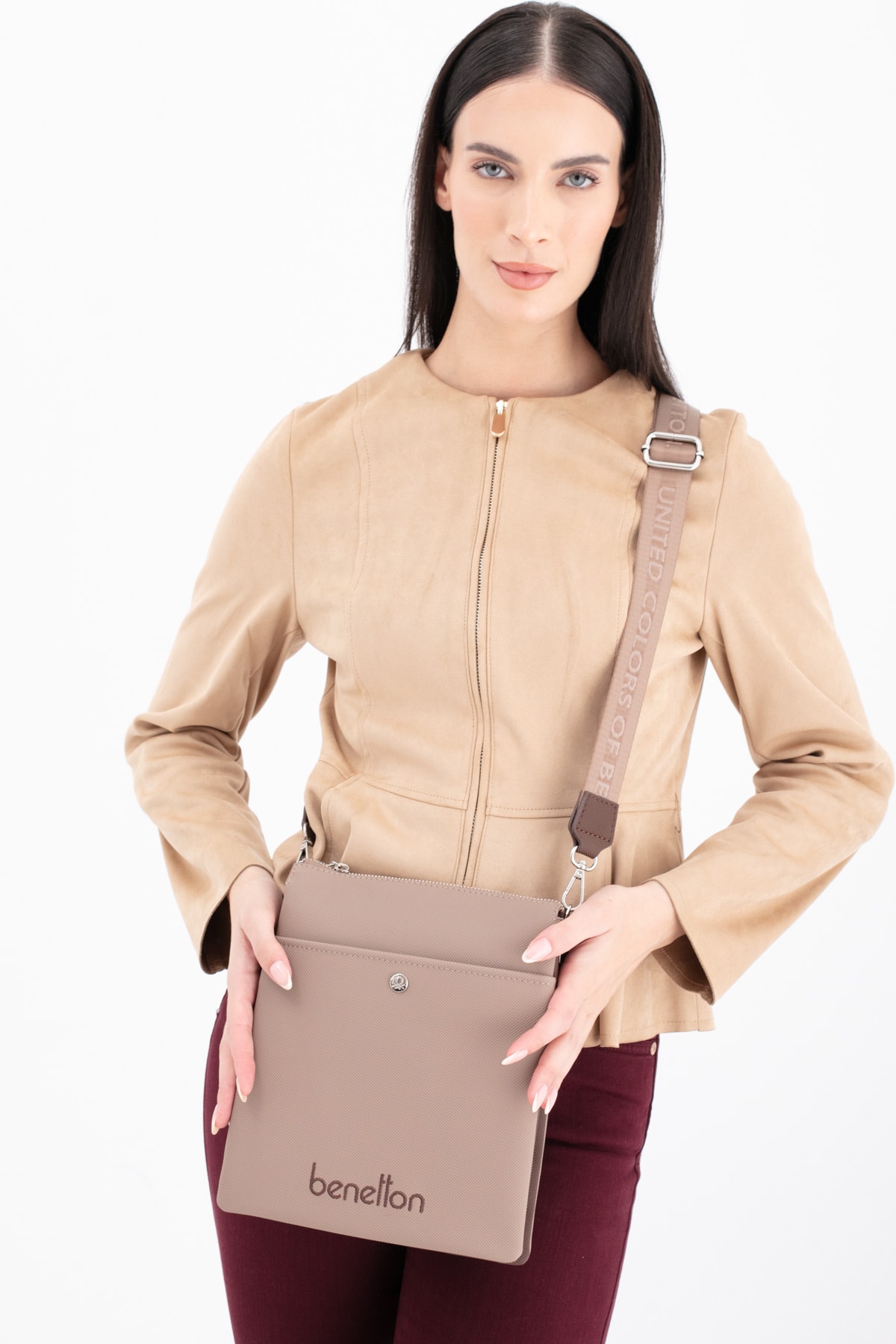 Benetton Kadın Çapraz Çanta BNT_1672 - Vizon-Kahve