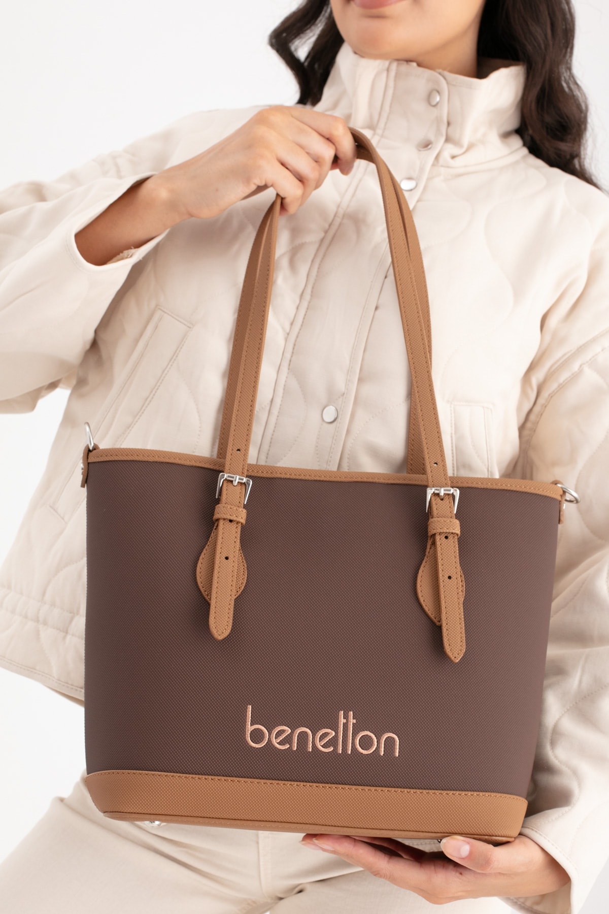 Benetton Kadın Omuz Çantası BNT_1673 - Kahve-Camel