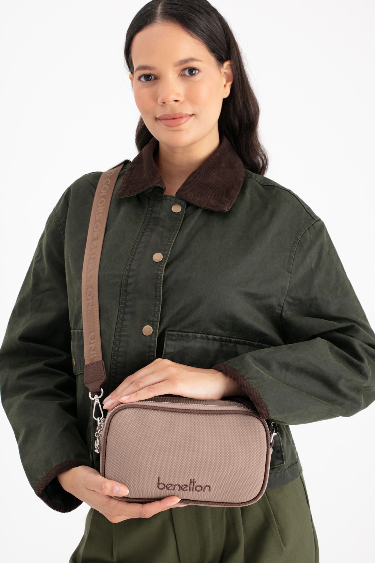 Benetton Kadın Çapraz Çanta BNT_1682 - Vizon-Kahve