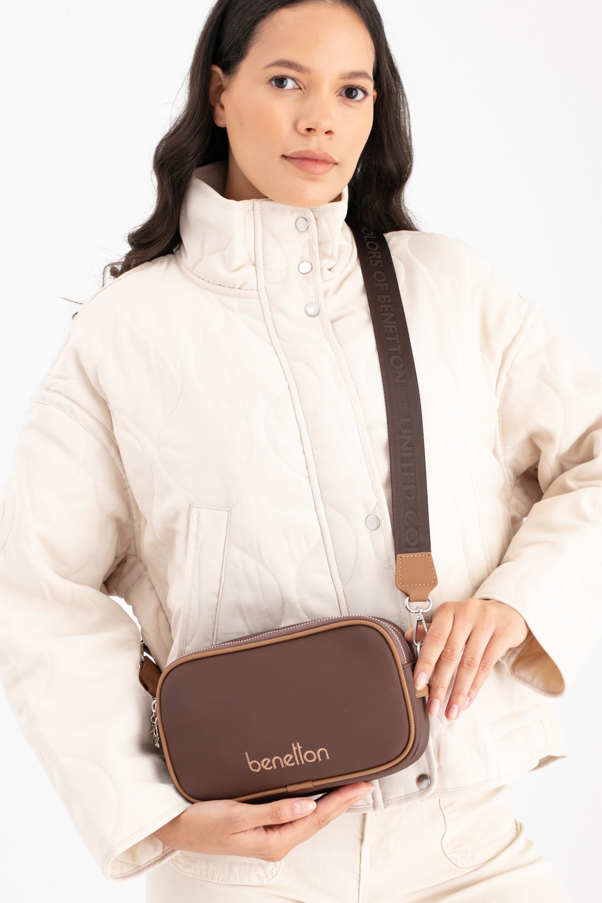 Benetton Kadın Çapraz Çanta BNT_1682 - Kahve-Camel