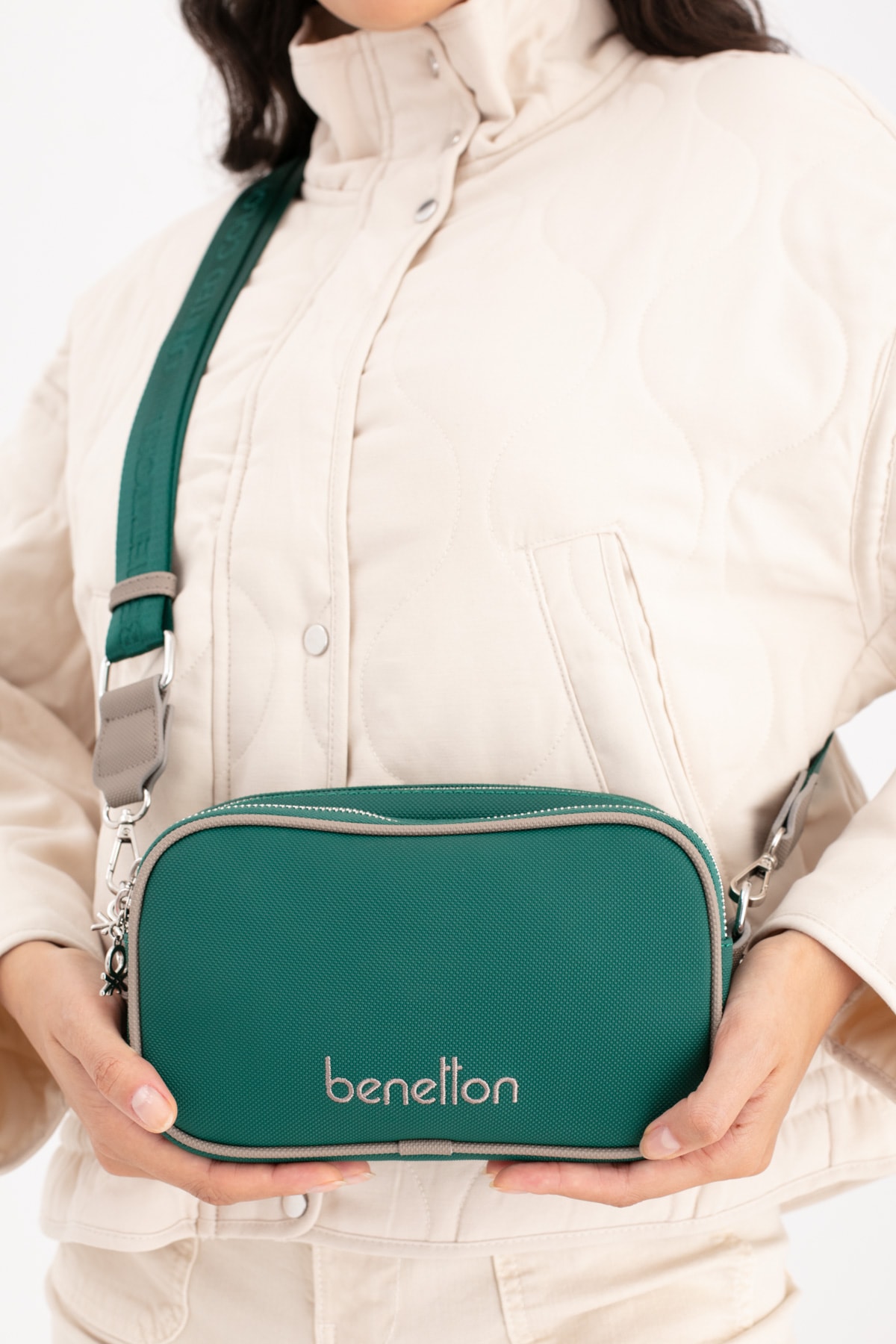 Benetton Kadın Çapraz Çanta BNT_1682 - Zümrüt-K.Taş