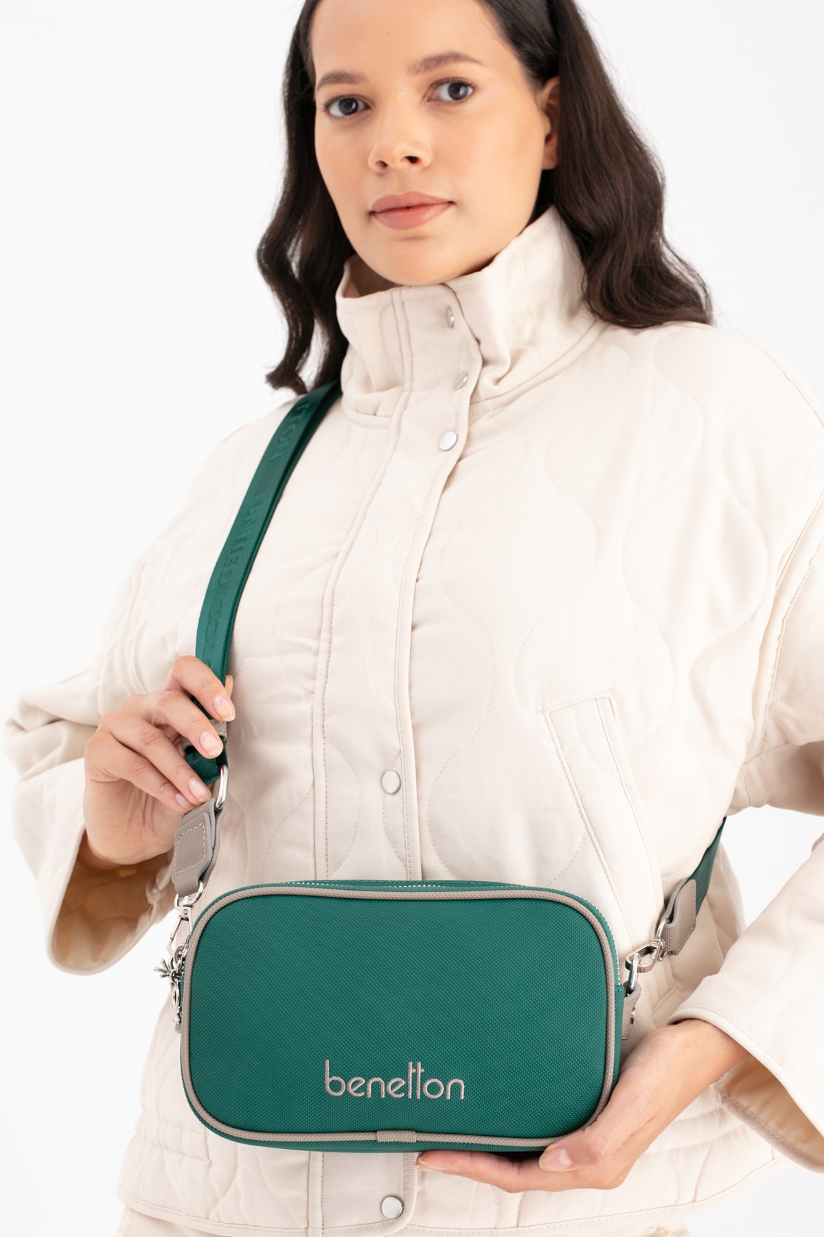 Benetton Kadın Çapraz Çanta BNT_1682 - Zümrüt-K.Taş