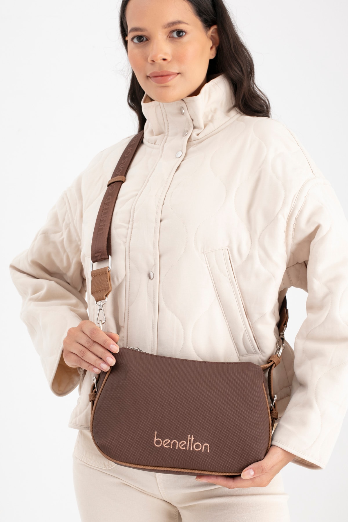 Benetton Kadın Omuz Çantası BNT_1699 - Kahve-Camel