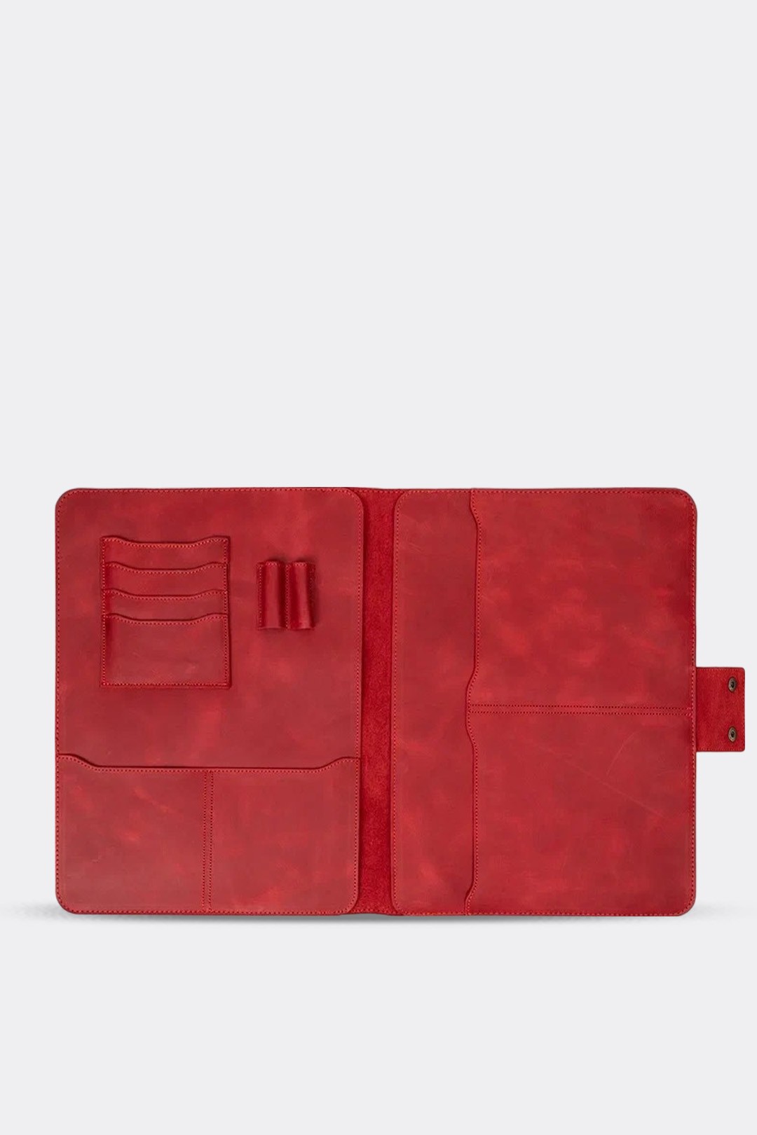 Hakiki Deri Macbook Air Pro 13-14 İnç Organizer Evrak & Laptop & Tablet Çantası - Kırmızı