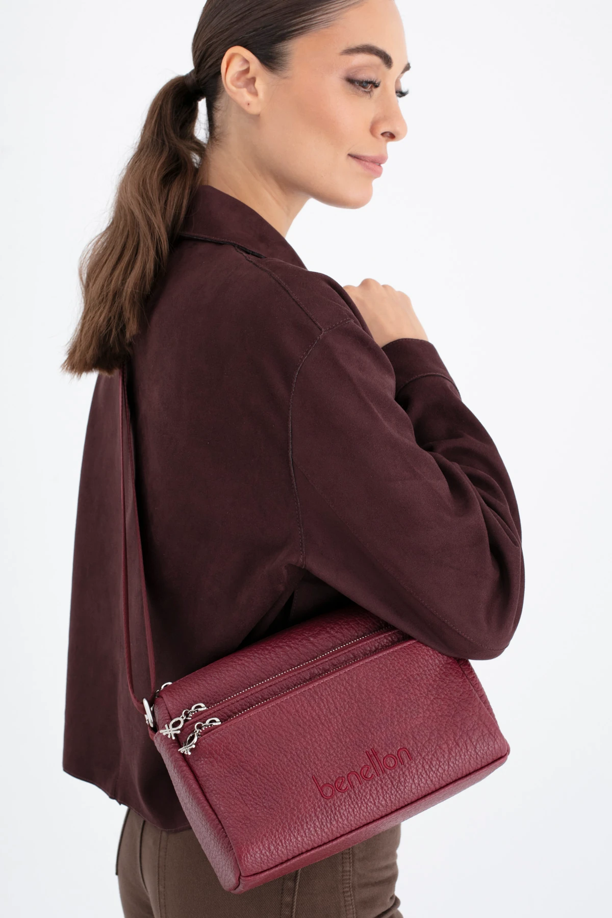 Benetton Kadın Çapraz Çanta BNT_1692 - Bordo