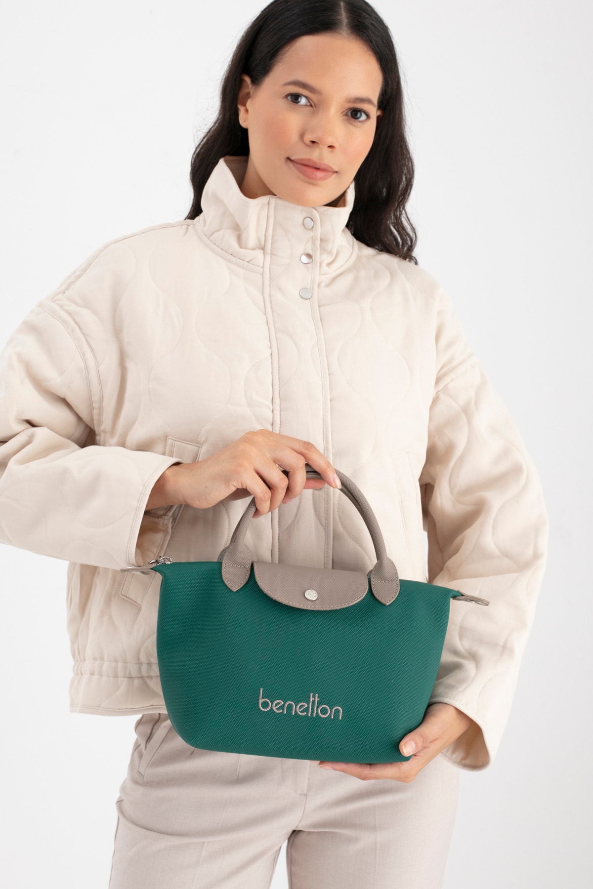 Benetton Kadın El Çantası BNT_1702 - Zümrüt-K.Taş