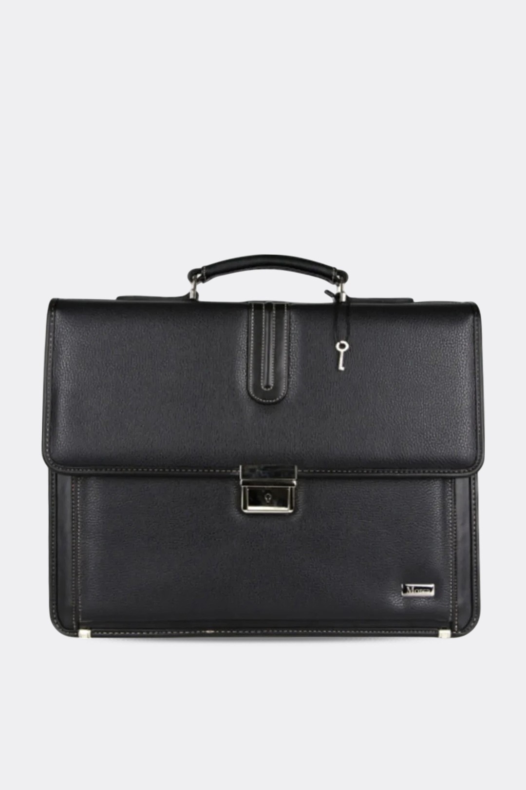 Klasik Kilitli Evrak Laptop Çantası - Taba