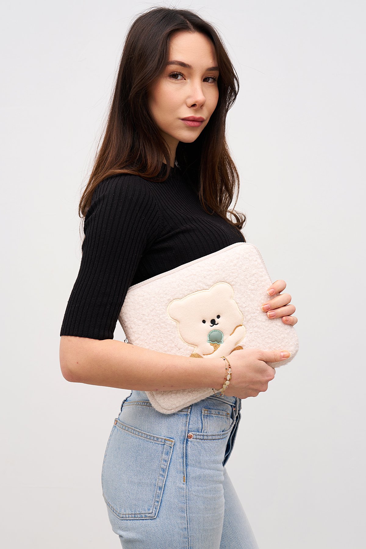 Teddy Bear Tablet Kılıfı 10” & 11” İnç Uyumlu  - Bej